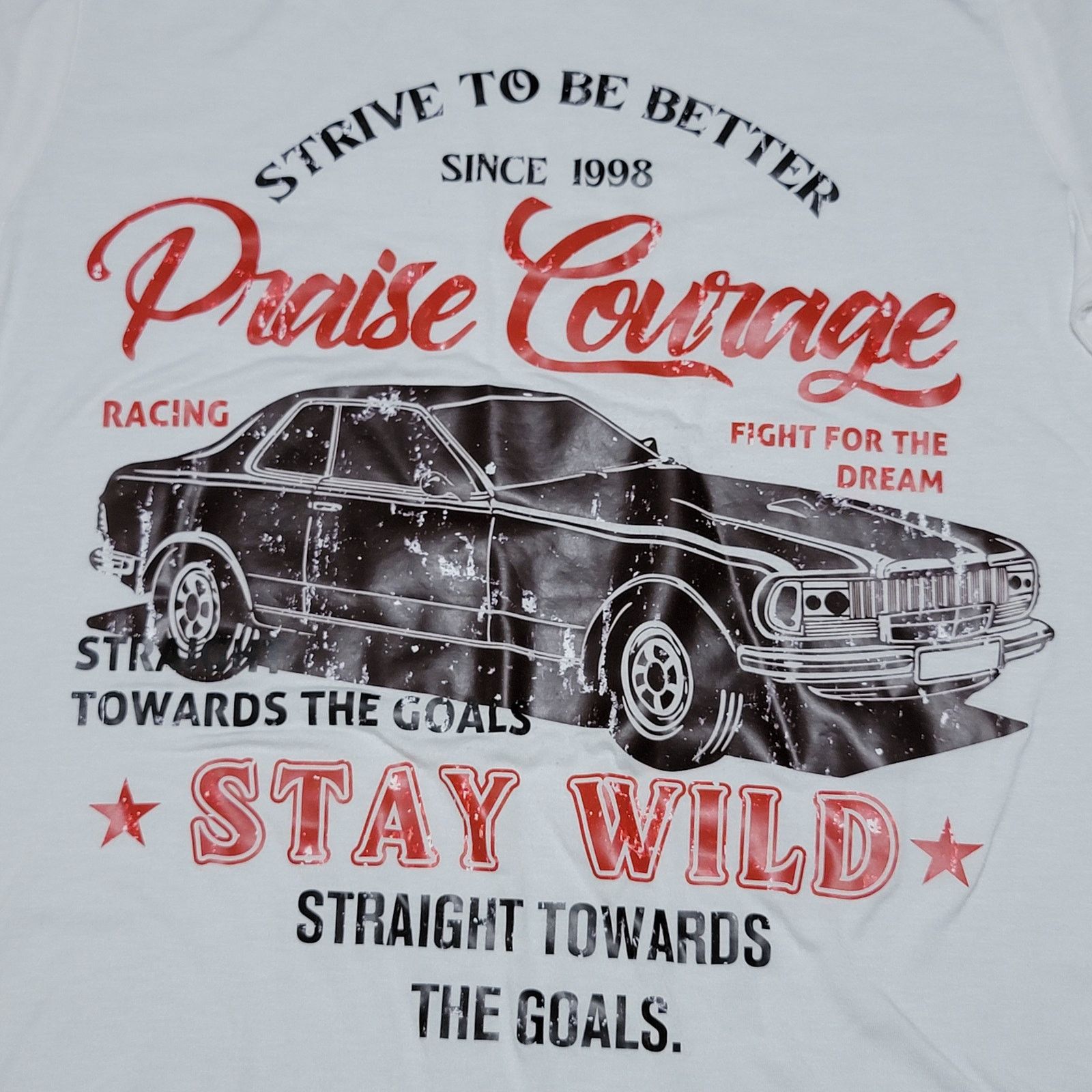 Shein Shein White Tee "Praise Courage Stay Wild" - Size Small Size S / US 4 / IT 40 - 2 Thumbnail