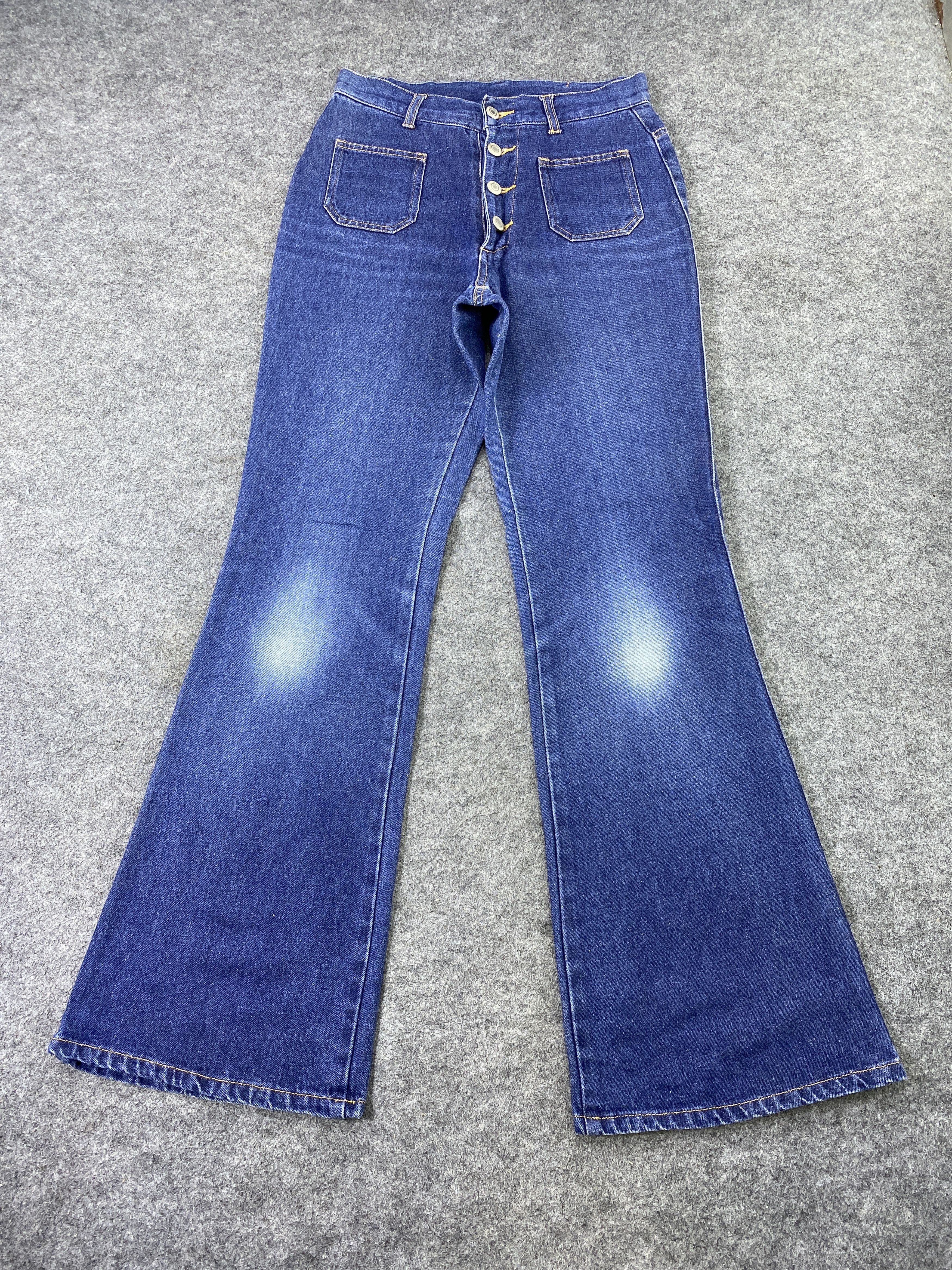 Japanese Brand Japanese Brand Fly Button Bootcut Blue Jeans - J1037 Size 27" / US 4 / IT 40 - 2 Thumbnail