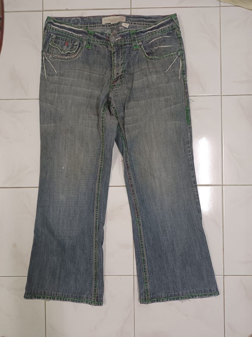 Designer × Vintage Rare Distressed Laguna Beach Skulls Jeans Flare Baggy Size US 30 / EU 46 - 17 Thumbnail