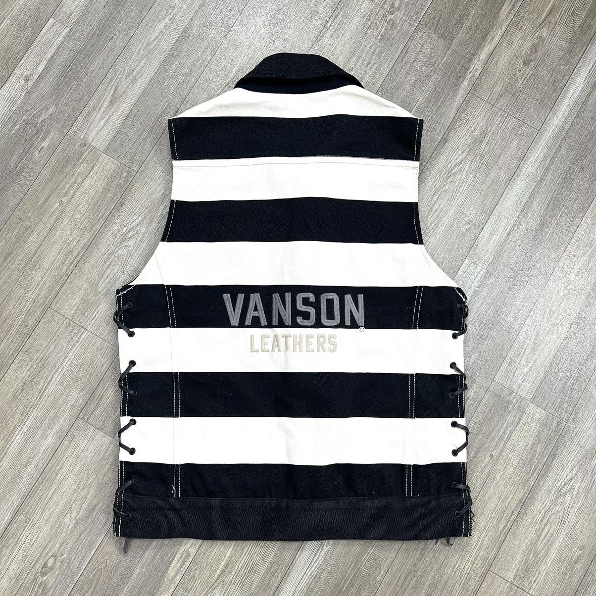 Sports Specialties × Vanson Leathers × Vintage Vintage Vanson Prisoner Motorcycle Punk Vest Ifsixwasnine Size US M / EU 48-50 / 2 - 13 Thumbnail