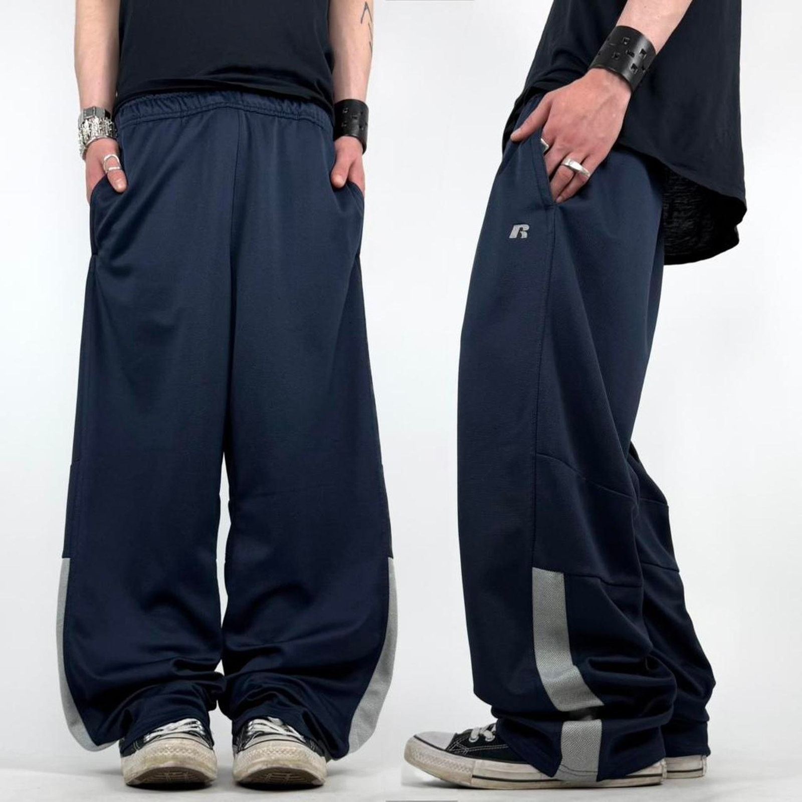 Vintage y2k baggy wide leg faded blue grunge archive sweats