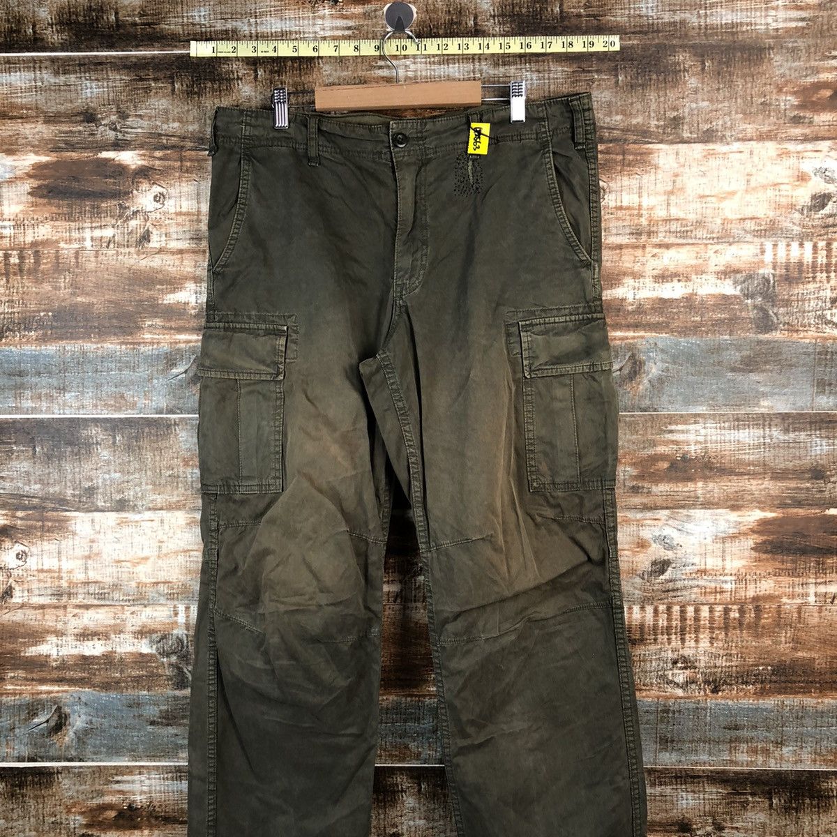 Faded Glory Uniqlo japan Green faded Cargo Multipocket Pants #A2563 Size US 35 - 2 Thumbnail