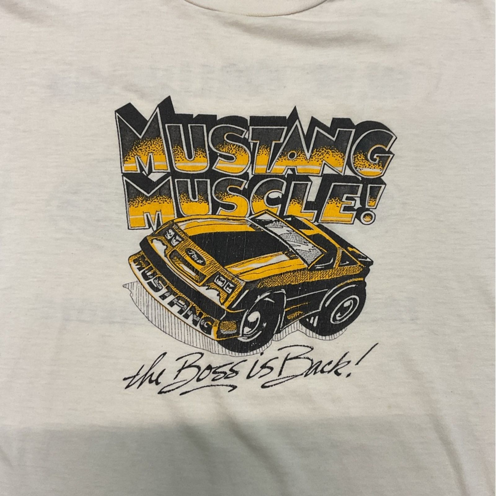 Hanes Vintage Mustang Muscle “The Boss Is Back” Graphic T-Shirt Size US L / EU 52-54 / 3 - 5 Thumbnail