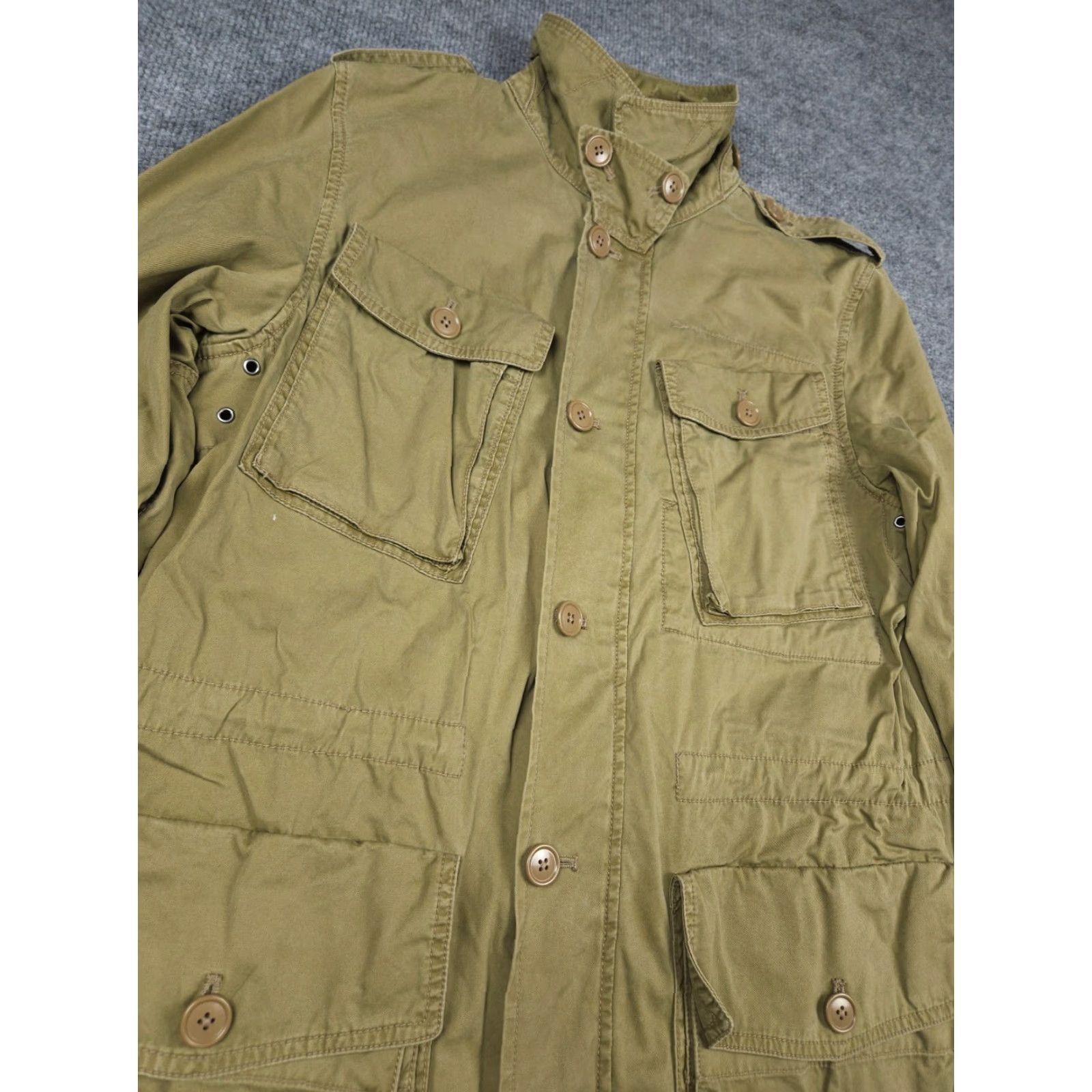 J.Crew VINTAGE J.CREW Canvas Chore Coat Womens Large Green Boyfriend Fatigue Pockets Military Jacket Size L / US 10 / IT 46 - 5 Thumbnail