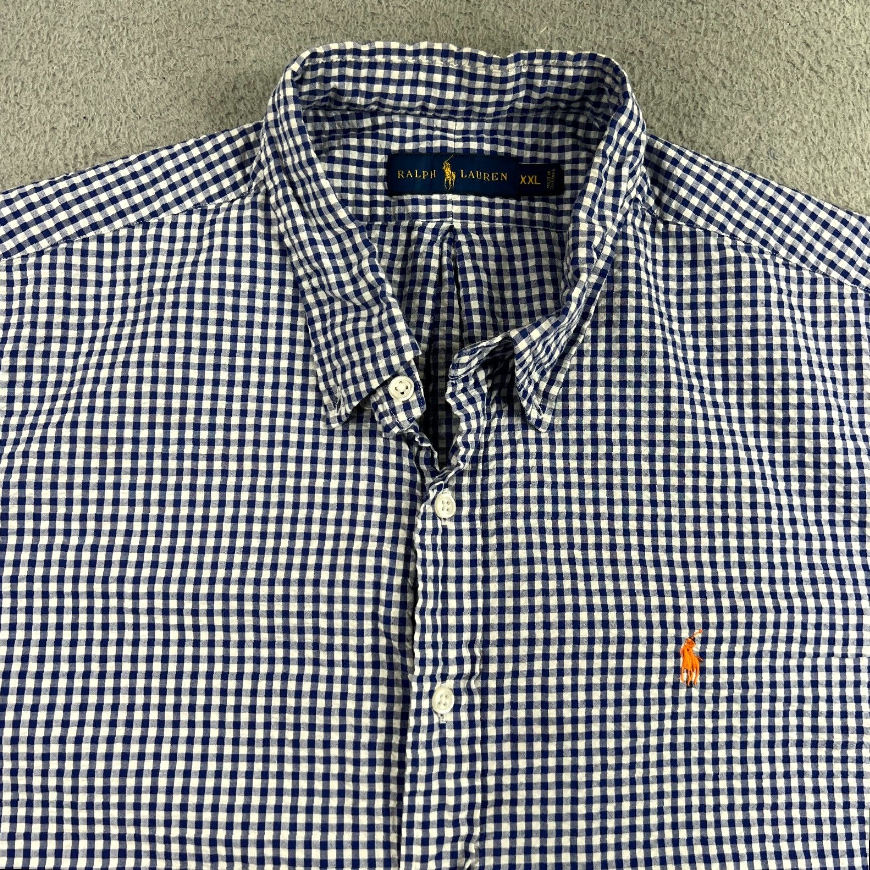 Ralph Lauren Ralph Lauren Shirt Mens 2XL Blue Check Pony Button Up Short Sleeve Size US XXL / EU 58 / 5 - 2 Thumbnail