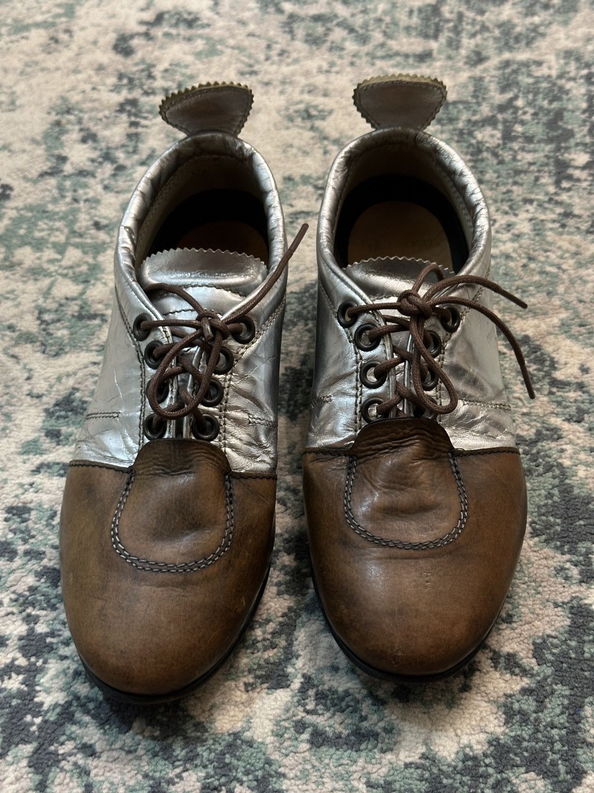C.P. Company C.P. Company x Pantofola D'oro Oxford Leather Silver Shoes Size US 5 / EU 37 - 18 Thumbnail