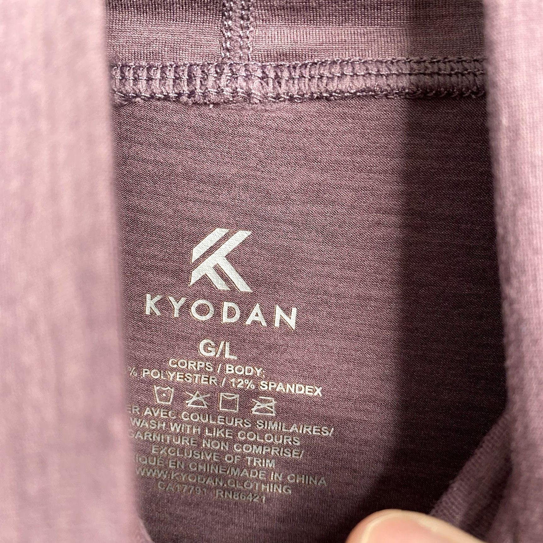 Kyodan Kyodan Womens Top L Purple Geometric Print Long Sleeve Mock Neck Performance Shirt Size L / US 10 / IT 46 - 5 Thumbnail