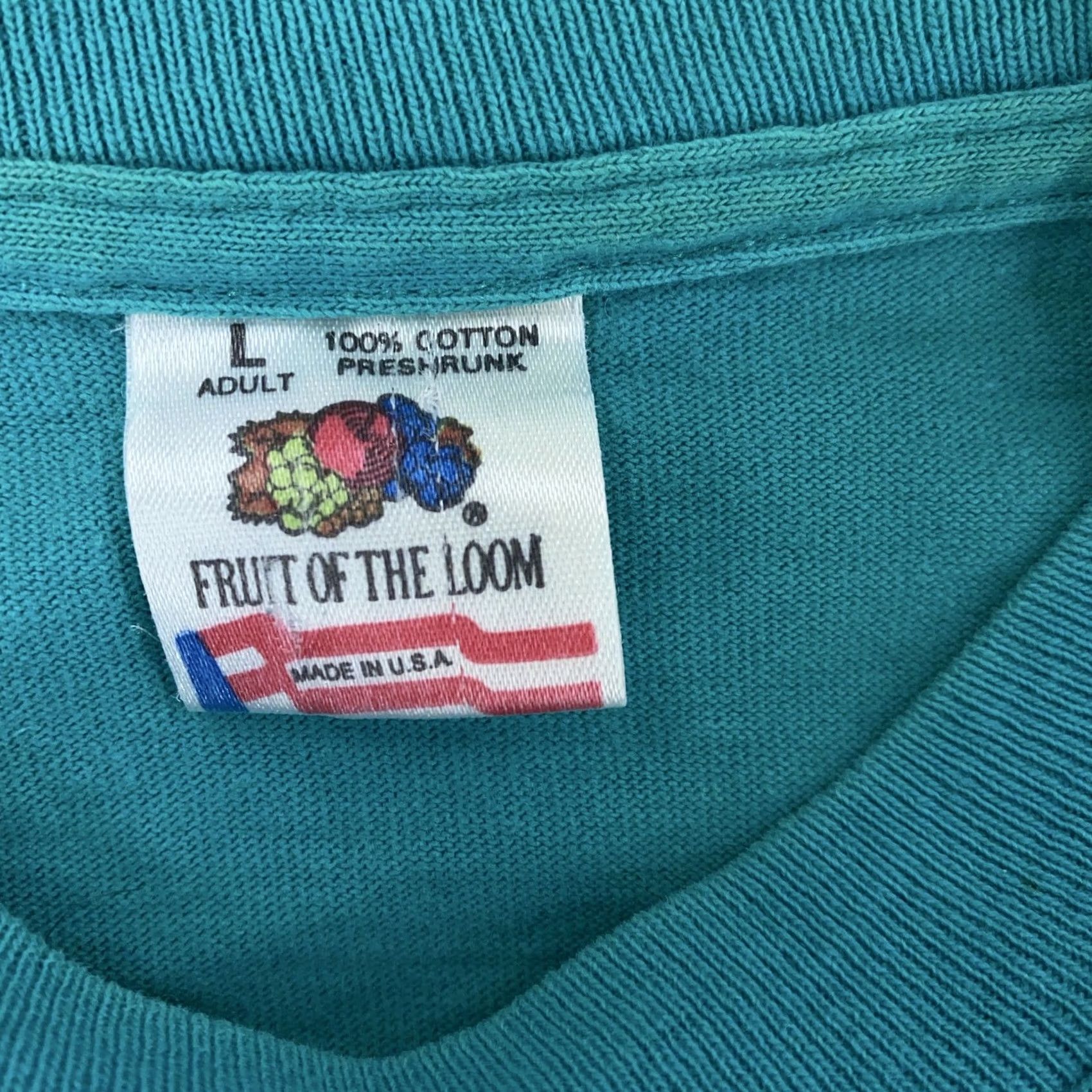 Fruit Of The Loom VINTAGE Fruit of the Loom Shirt Mens M Blue Crew Neck Short Sleeve Cotton 80s 90s Casual Tee Size US M / EU 48-50 / 2 - 7 Thumbnail