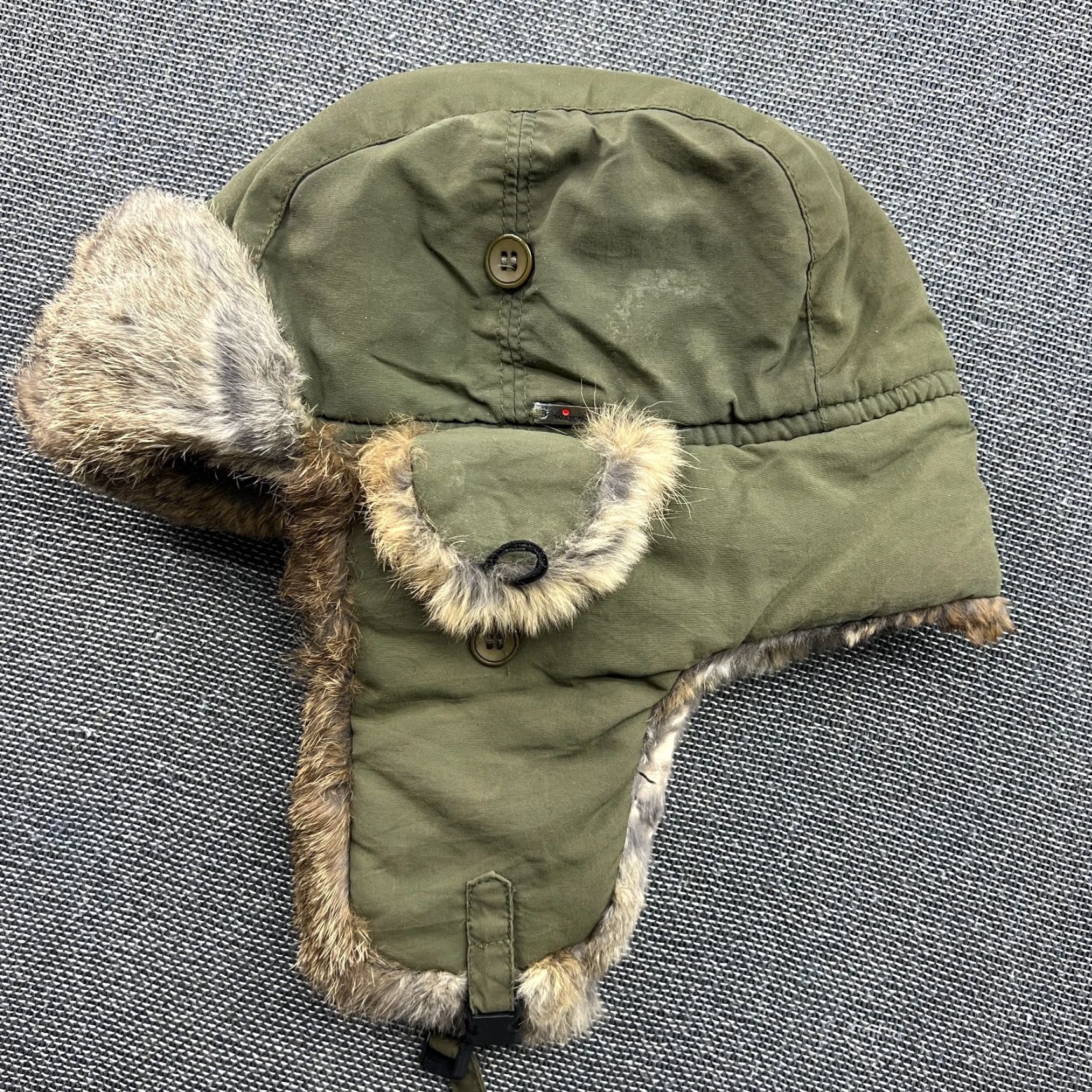 Vintage Wigens Rabbit Fur Trapper Hat Size L-XL Ushanka Aviator Ear Flap Green Mens Womens Unisex Adults Trapper Hat Thermal Ear Flap Holiday Vintage No N/A Size ONE SIZE - 2 Thumbnail