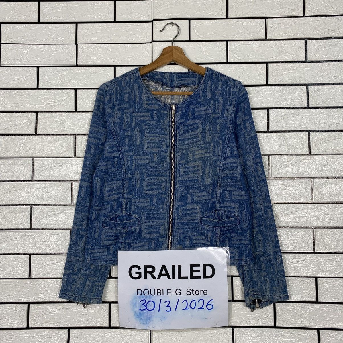 Japanese Brand Luchile Cropped Denim Zipper Jacket Biker Issey Miyake Size US M / EU 48-50 / 2 - 1 Thumbnail