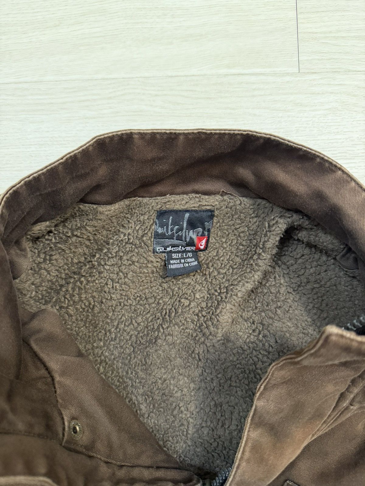 Quiksilver Quiksilver Brown Sherpa Lined Military Style Cargo Jacket Size US L / EU 52-54 / 3 - 5 Thumbnail