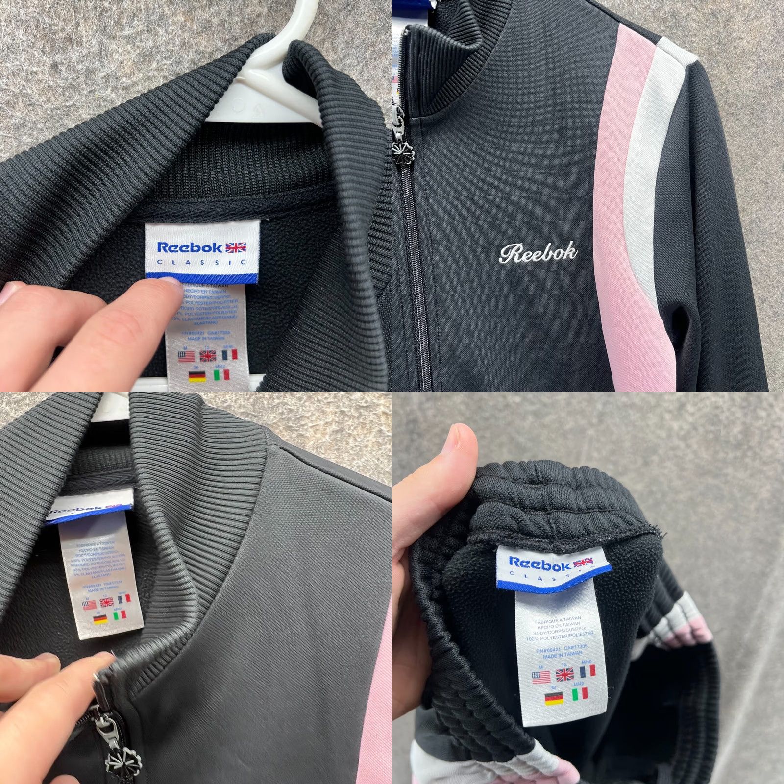 Reebok VINTAGE Reebok Tracksuit Women Medium Black Pink Full Zip Track Windbreaker 90s Reduces? Size M / US 6-8 / IT 42-44 - 9 Thumbnail