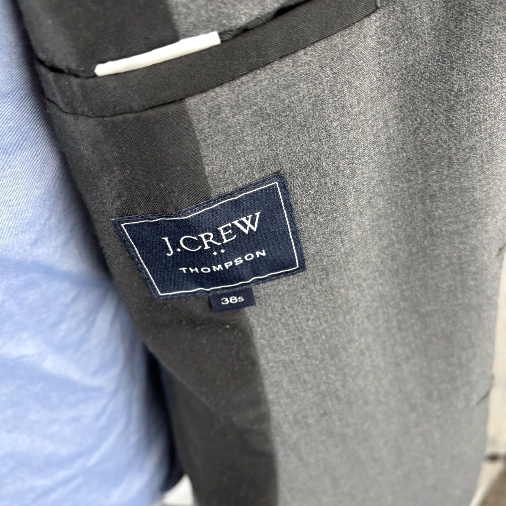 J.Crew J.CREW Thompson Blazer Mens 38S Gray Stretch Sport Coat Jacket 2 Button Size 38R - 5 Thumbnail