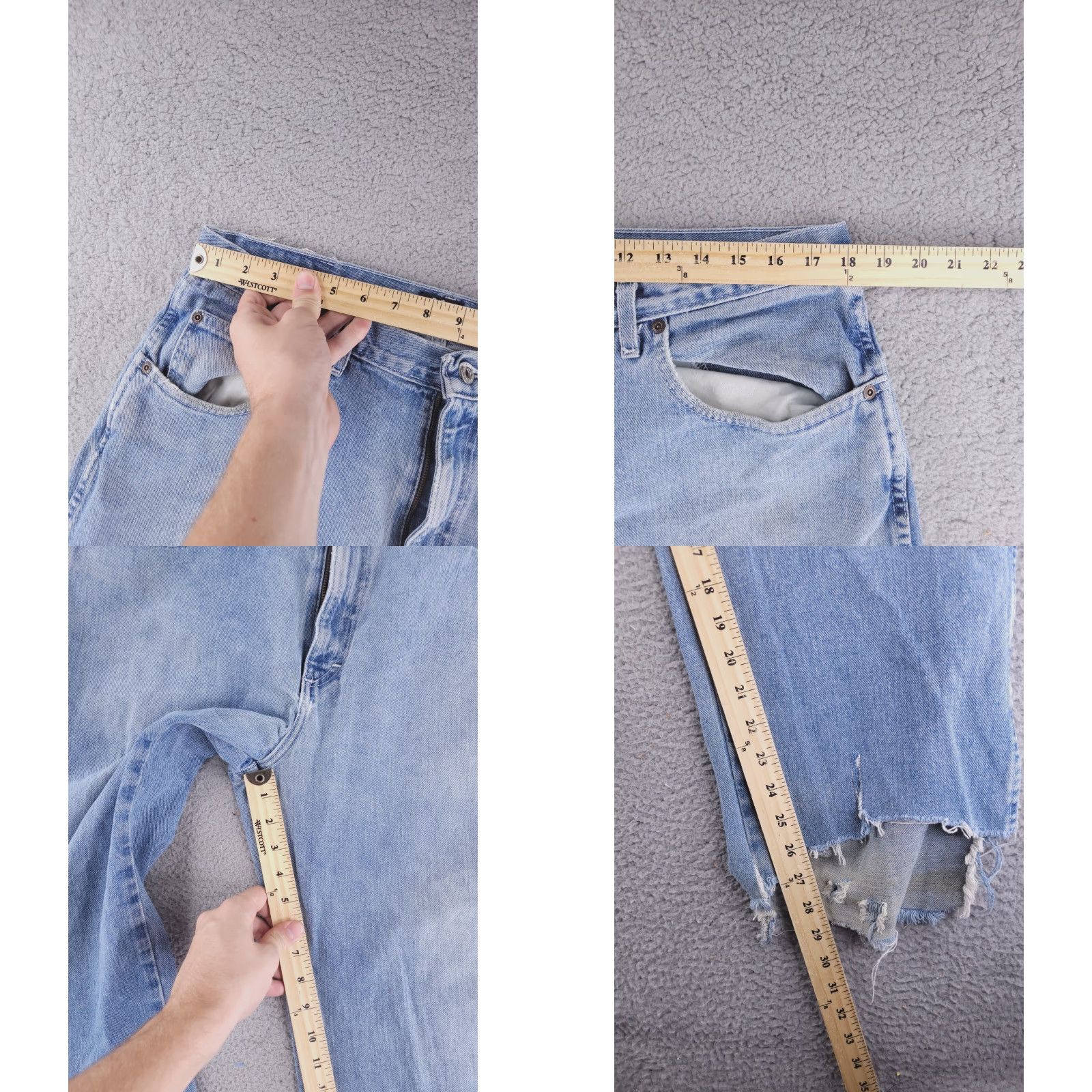 Nautica VINTAGE Nautica Jeans Mens 36x29 Blue Distressed Wide-Leg Work Size US 36 / EU 52 - 8 Thumbnail