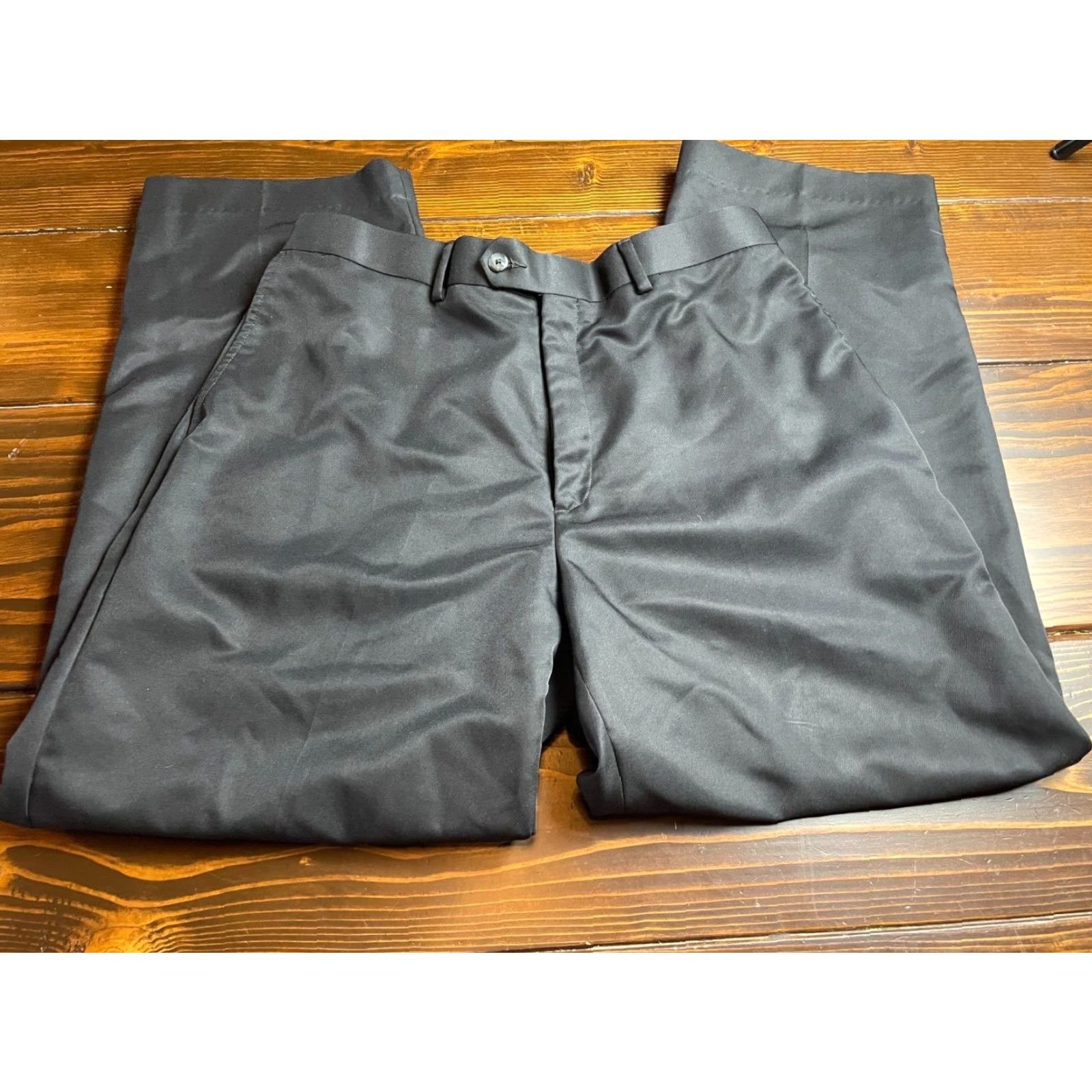 Croft & Barrow Croft & Barrow Dress Pants Men's 36X32 Black Silky Straight Cut Pockets Size US 36 / EU 52 - 2 Thumbnail