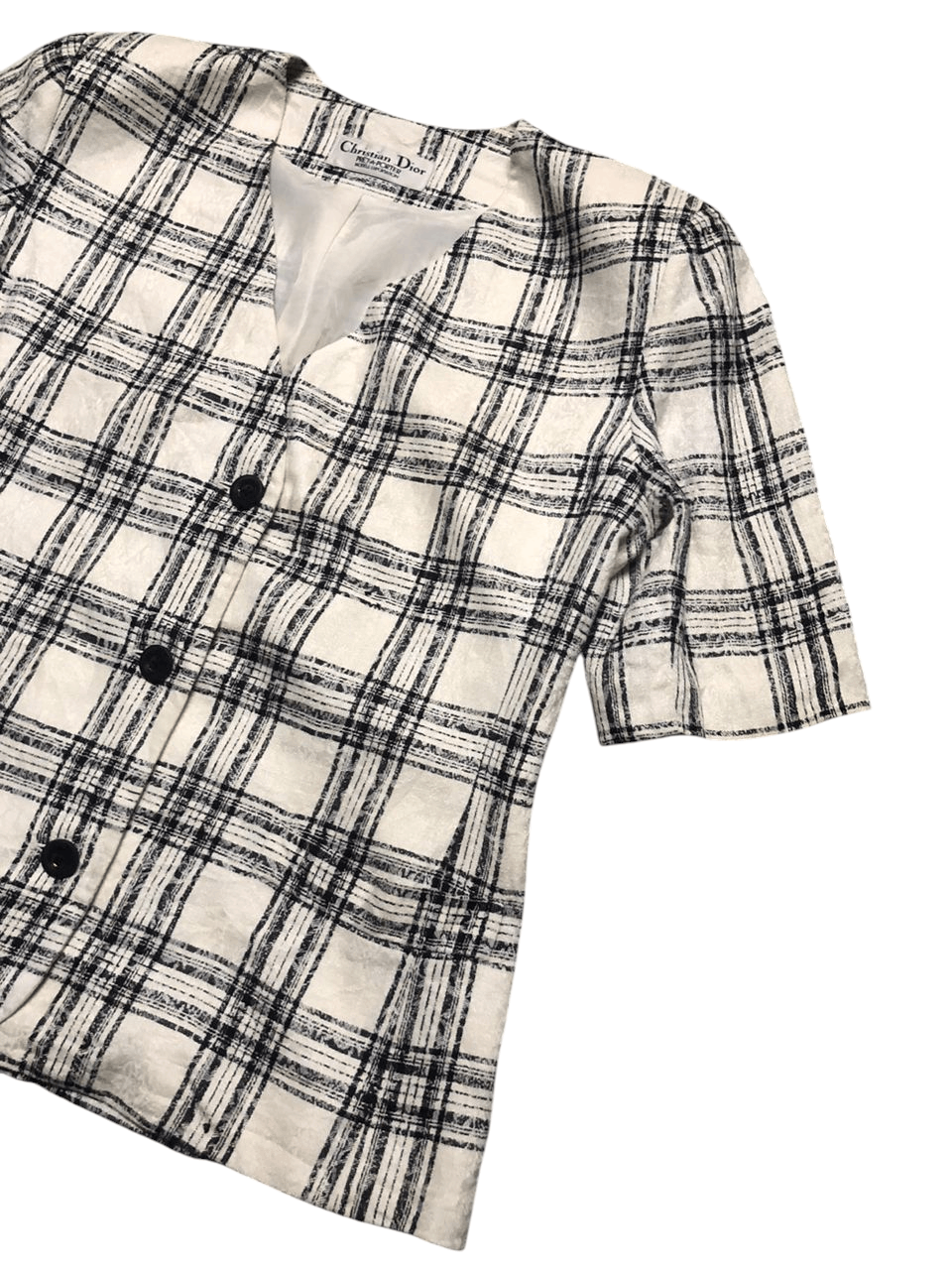 Christian Dior Monsieur × Dior Christian Dior Tartan No Collar Short Sleeve Coat Jacket Size M / US 6-8 / IT 42-44 - 7 Thumbnail