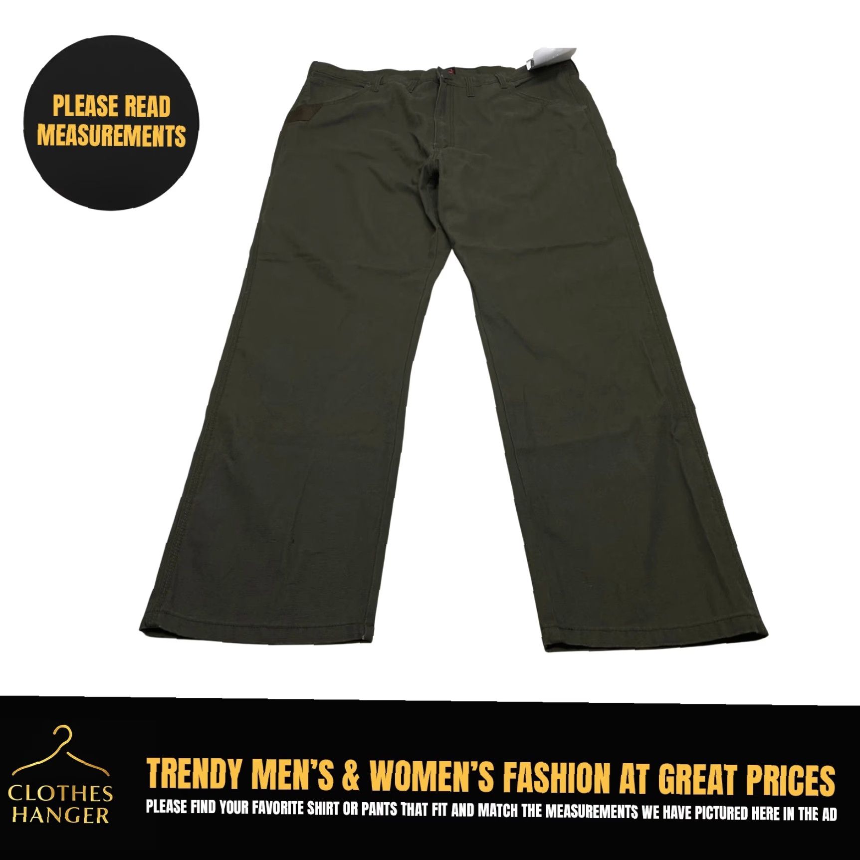 Wrangler VINTAGE NWT Wrangler Workwear Utility Pant 40x32 Olive Relaxed Fit Pockets Canvas NEW Size US 40 / EU 56 - 2 Thumbnail