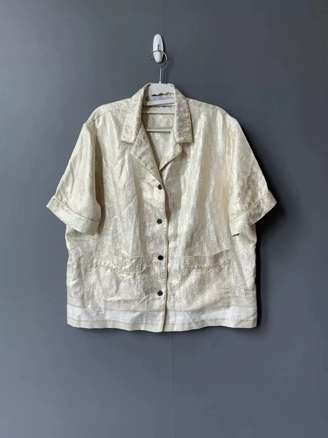 Dior Dior Gold All-Over Print Silk Short-Sleeve Shirt Size US S / EU 44-46 / 1 - 1 Thumbnail