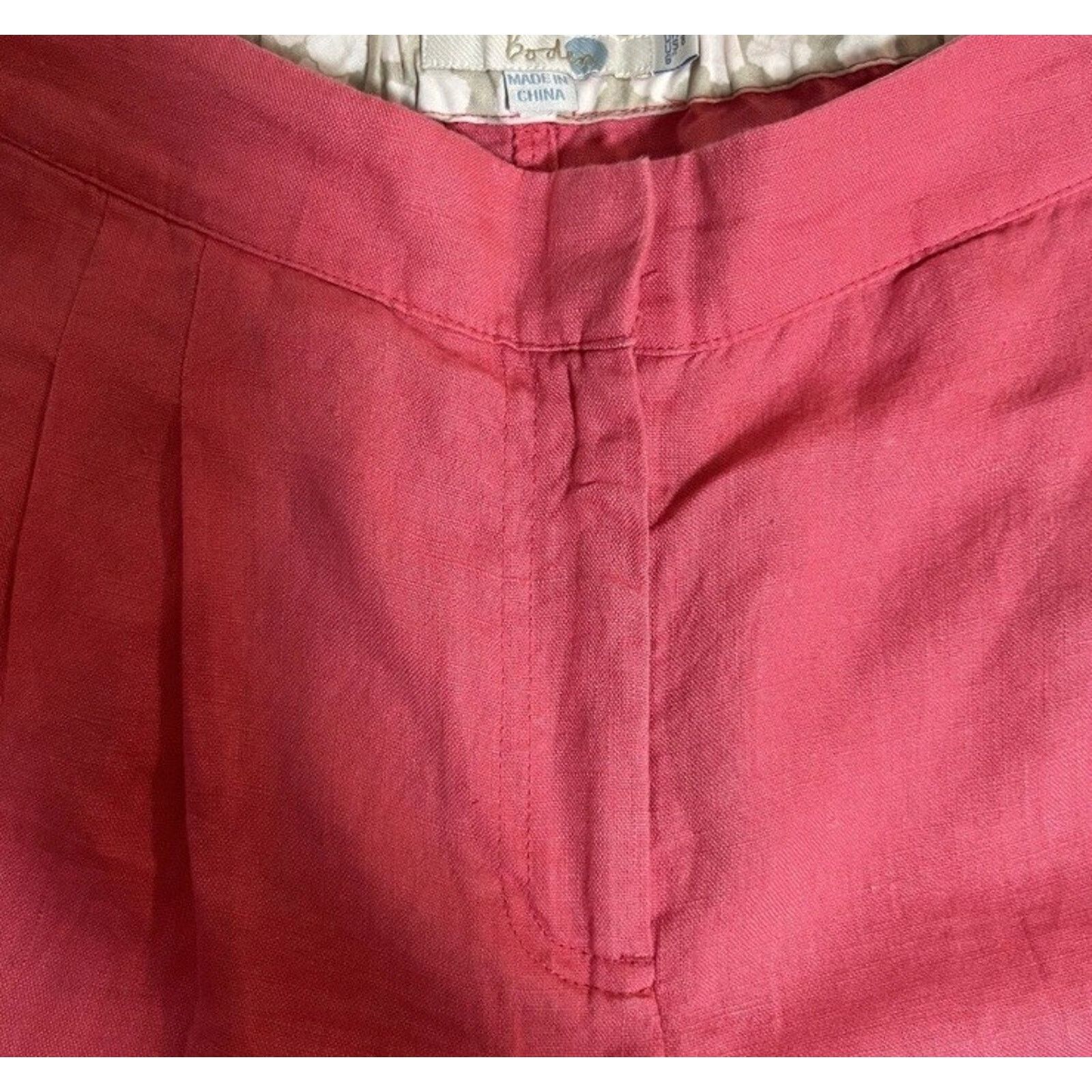 Boden Boden Sz 8 Pink Linen Pleat Front Shorts Cuffed 6” Inseam Size 30" / US 8 / IT 44 - 6 Thumbnail
