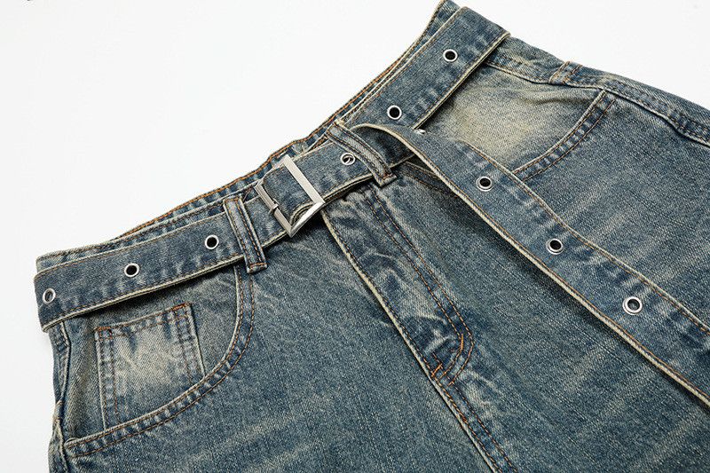 Vintage American retro washed distressed cropped jeans Size US 32 / EU 48 - 3 Thumbnail