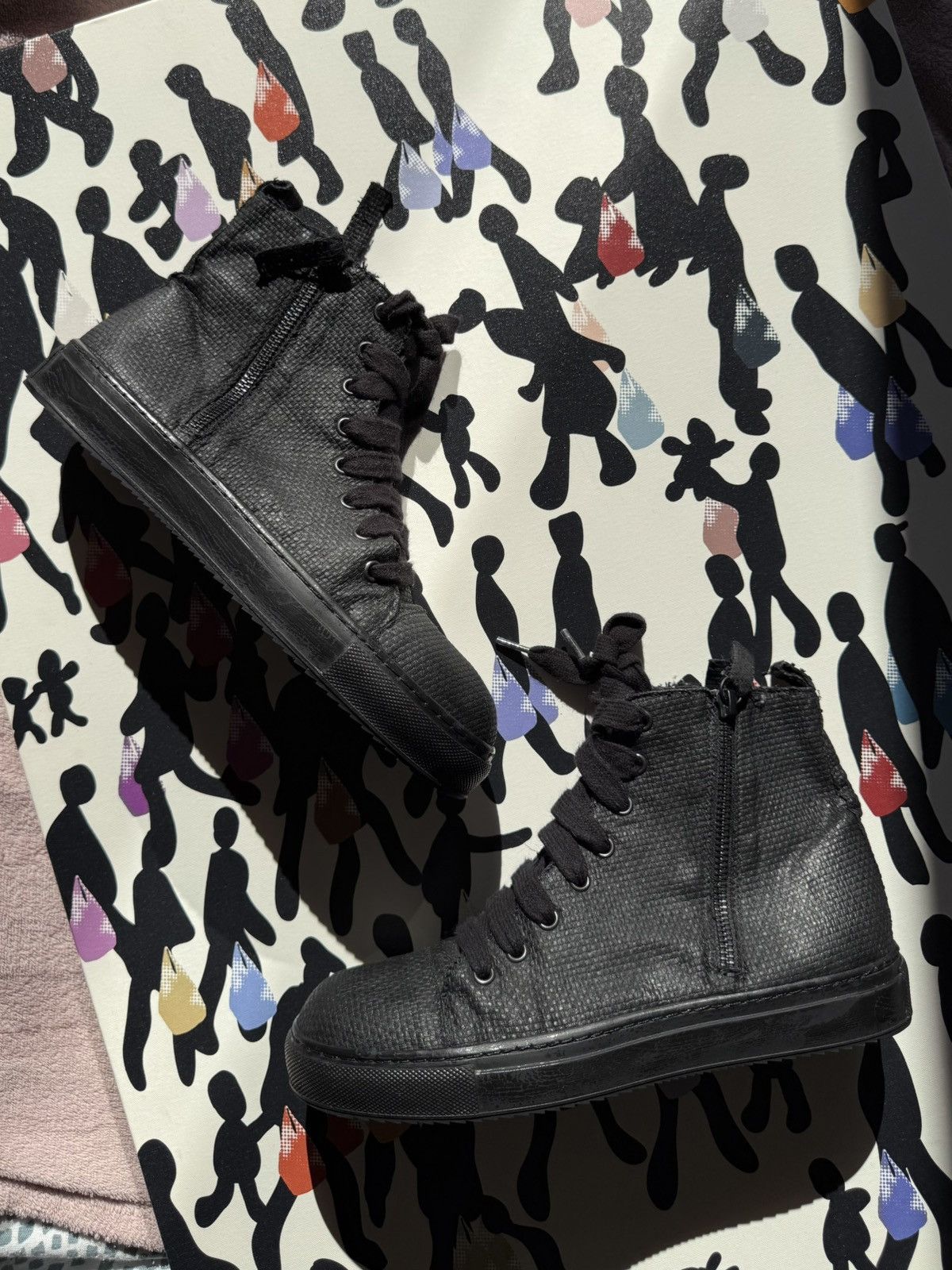 Rundholz rundholz mainline painted textile hi-top double ankle boots Size US 9 / IT 39 - 4 Thumbnail