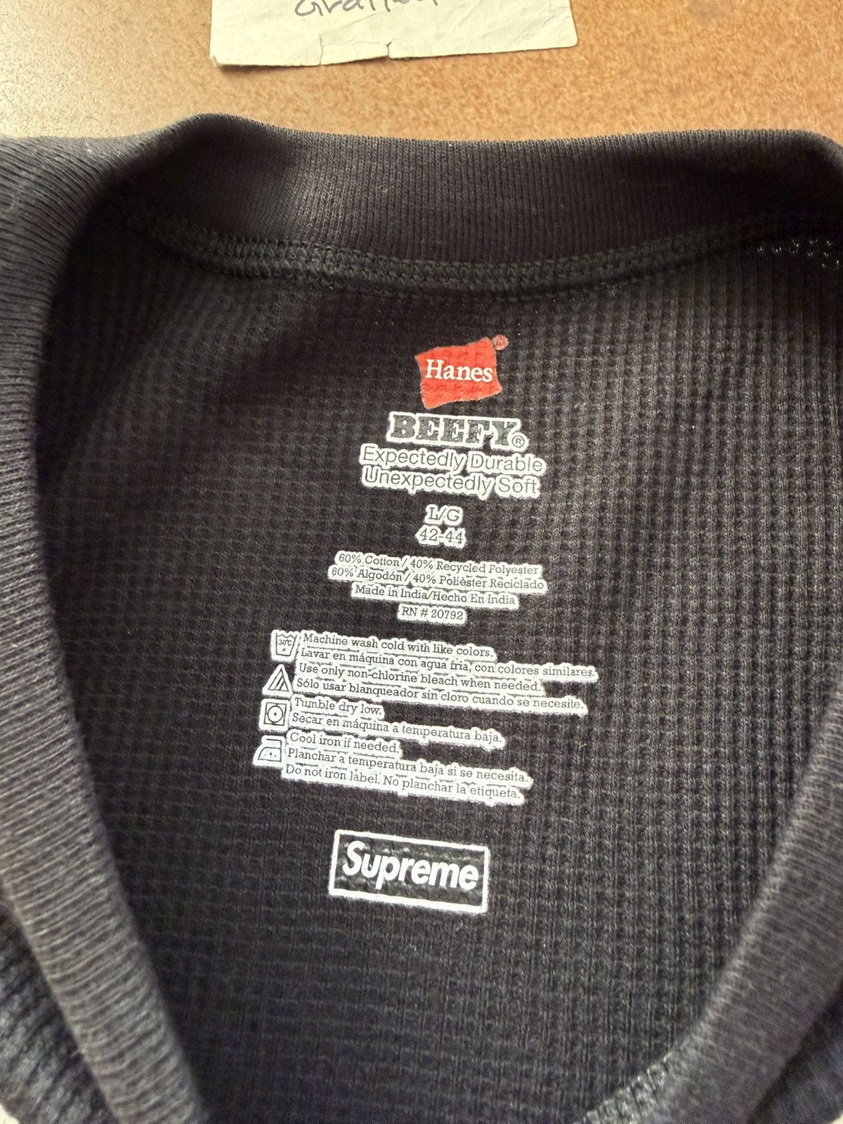 Hanes × Supreme Supreme x Hanes Bone Skeleton Thermal Black Large Size US L / EU 52-54 / 3 - 7 Thumbnail