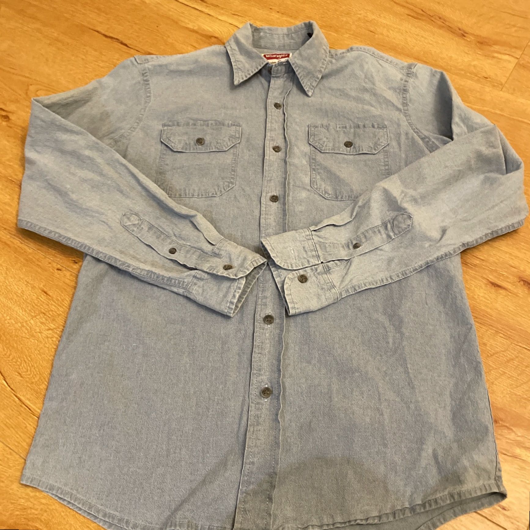 Wrangler VINTAGE Wrangler Flex Work Shirt Mens Small Blue Chambray Western Button-Up Shirt Size US S / EU 44-46 / 1 - 7 Thumbnail