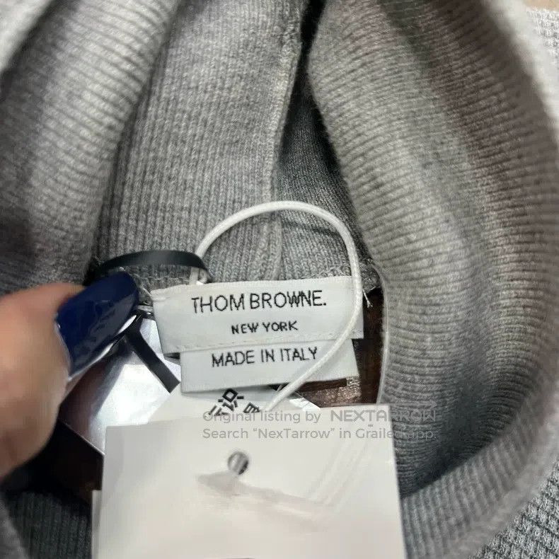 Thom Browne Thom Browne Gray Waffle High Neck Hoodie Size US XXS / EU 40 - 3 Thumbnail