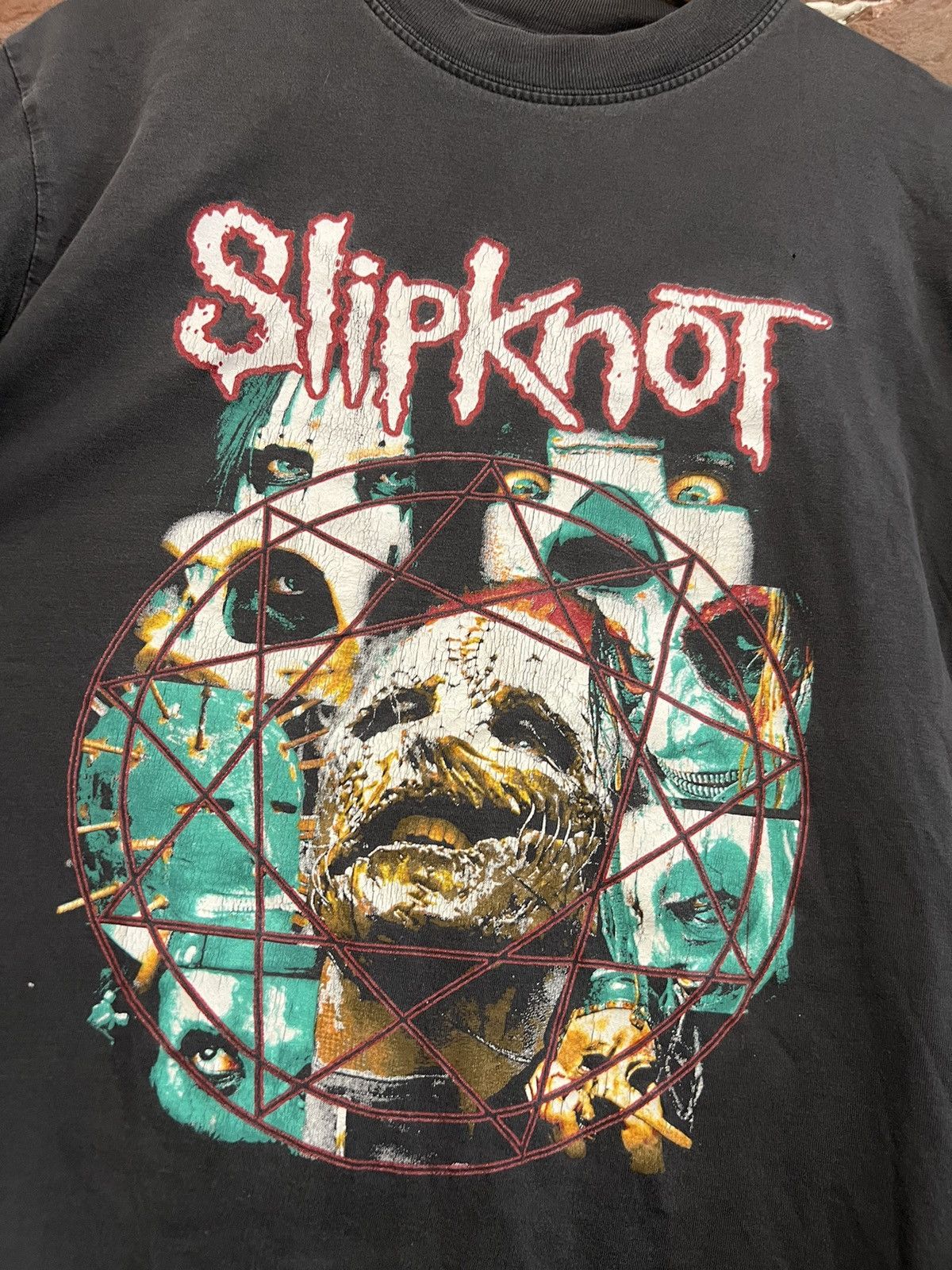 Band Tees Rare Vintage 90s Slipknot Masks Numetal Band Tee Y2K M Size US M / EU 48-50 / 2 - 4 Thumbnail