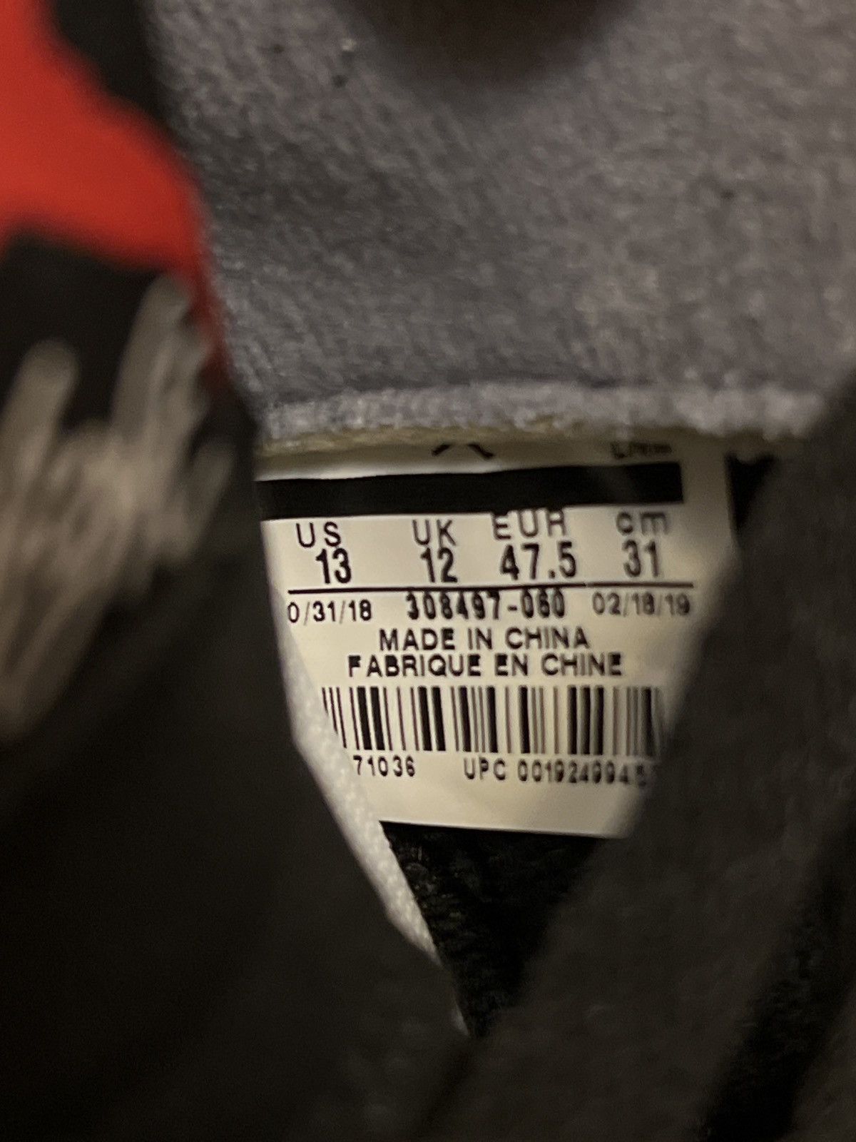 Jordan Brand Bred 4 Size 13 2019 Release Size US 13 / EU 46 - 8 Thumbnail
