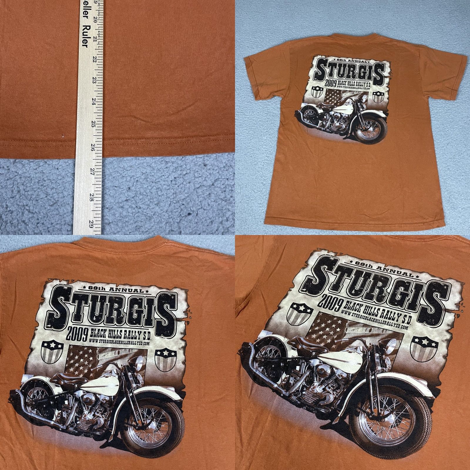 Delta Sturgis T-Shirt Adult L Orange Motorcycle Rally Ride SD Vtg Delta Size US L / EU 52-54 / 3 - 8 Thumbnail
