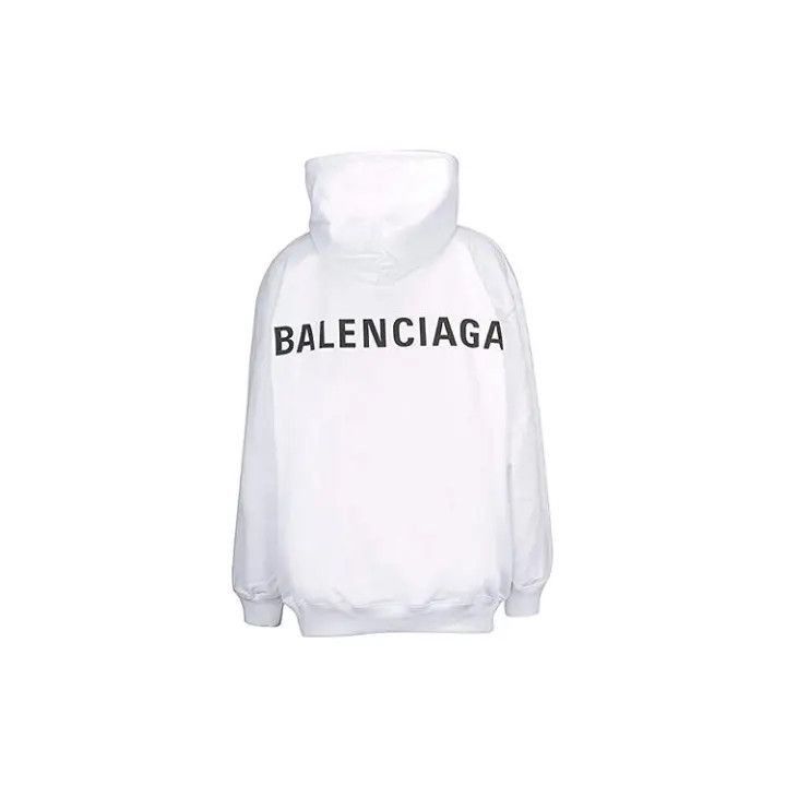 Balenciaga Balenciaga White Hooded Long Sleeve Sweatshirt