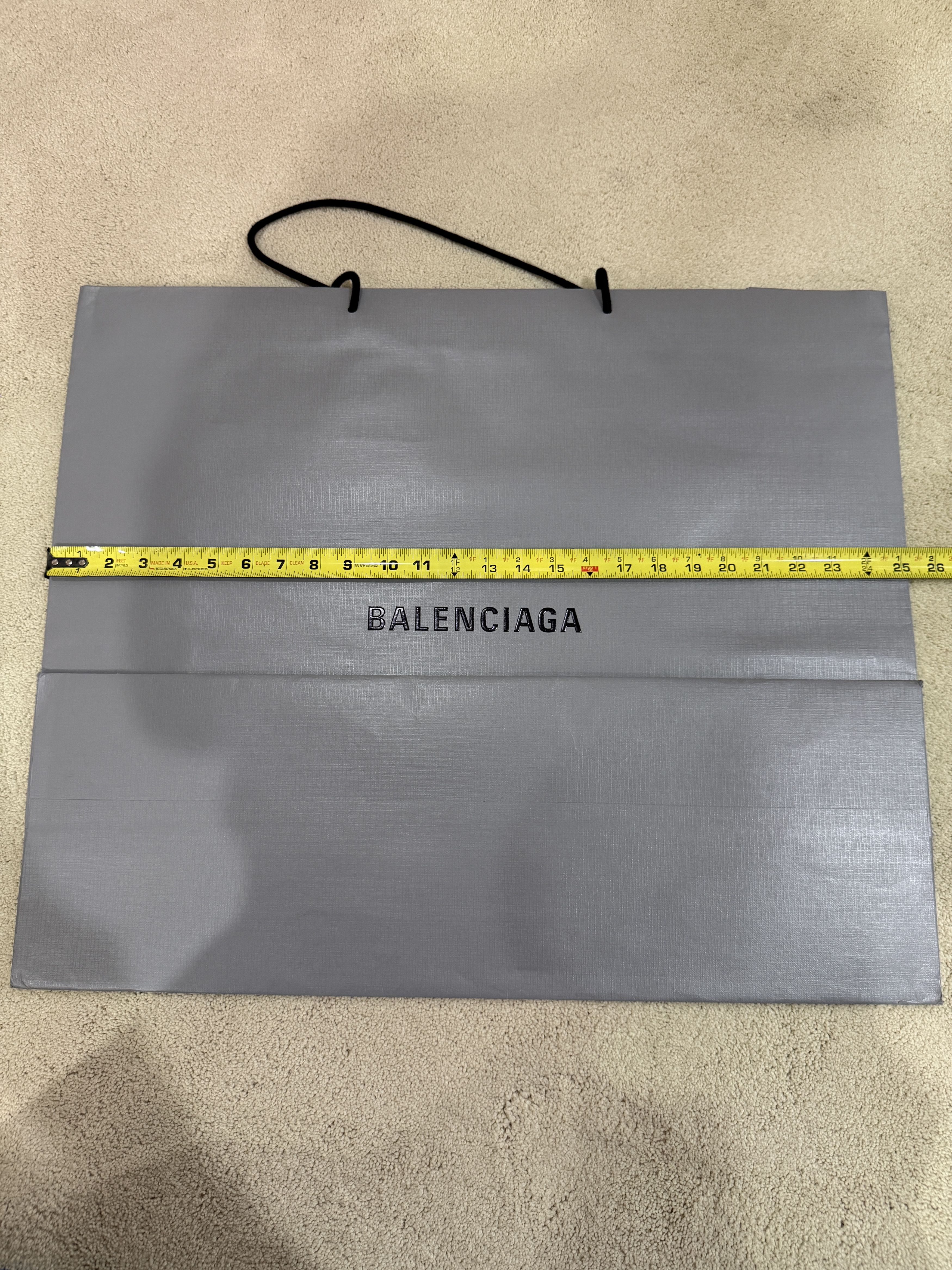 Balenciaga Large New Authentic Balenciaga Grey Gift Paper Shopping Bag Size ONE SIZE - 12 Thumbnail