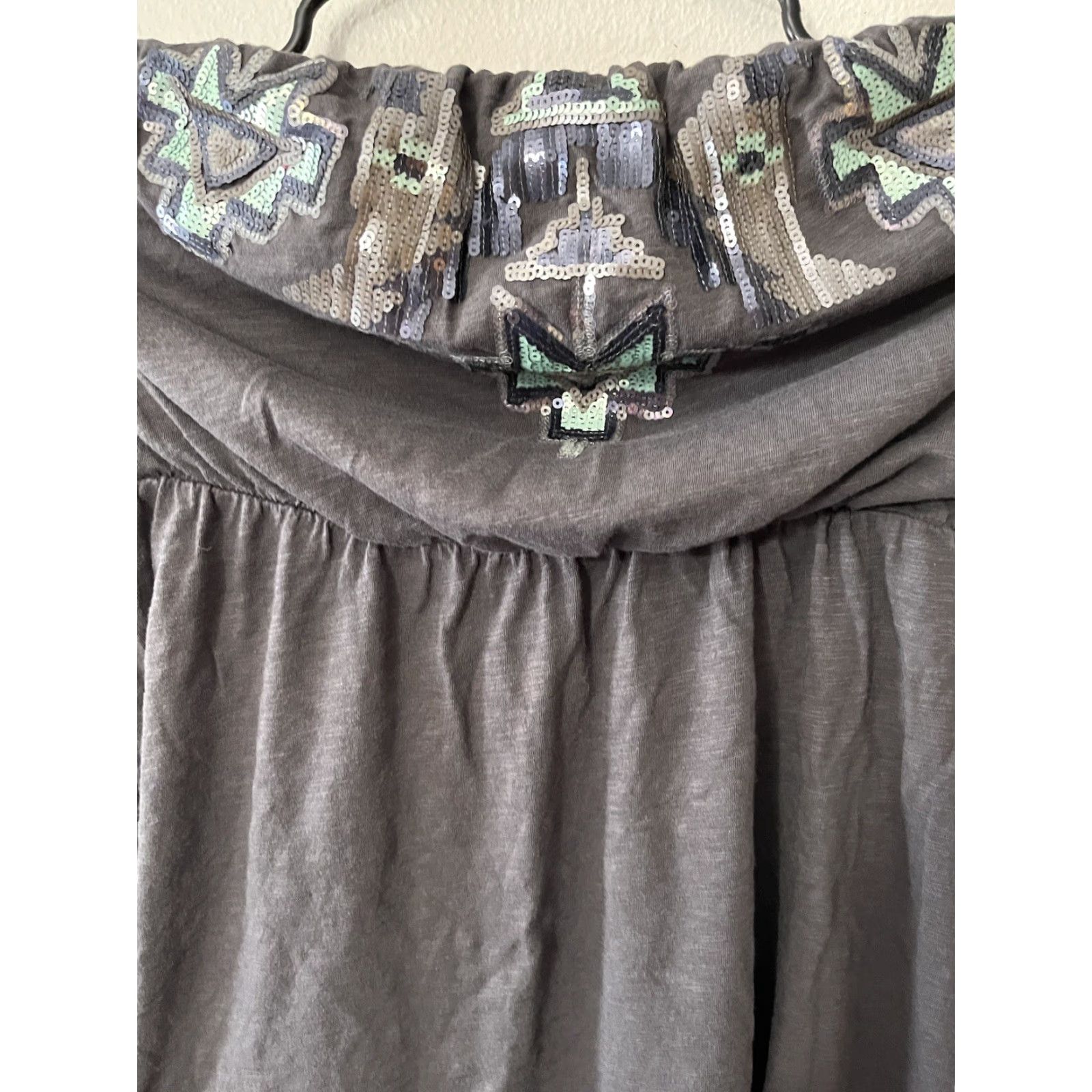 Express Express Strapless Knit Dress Hi-Low Aztec Sequin Taupe Size S Small Shirt Dress Womens Size S / US 4 / IT 40 - 3 Thumbnail