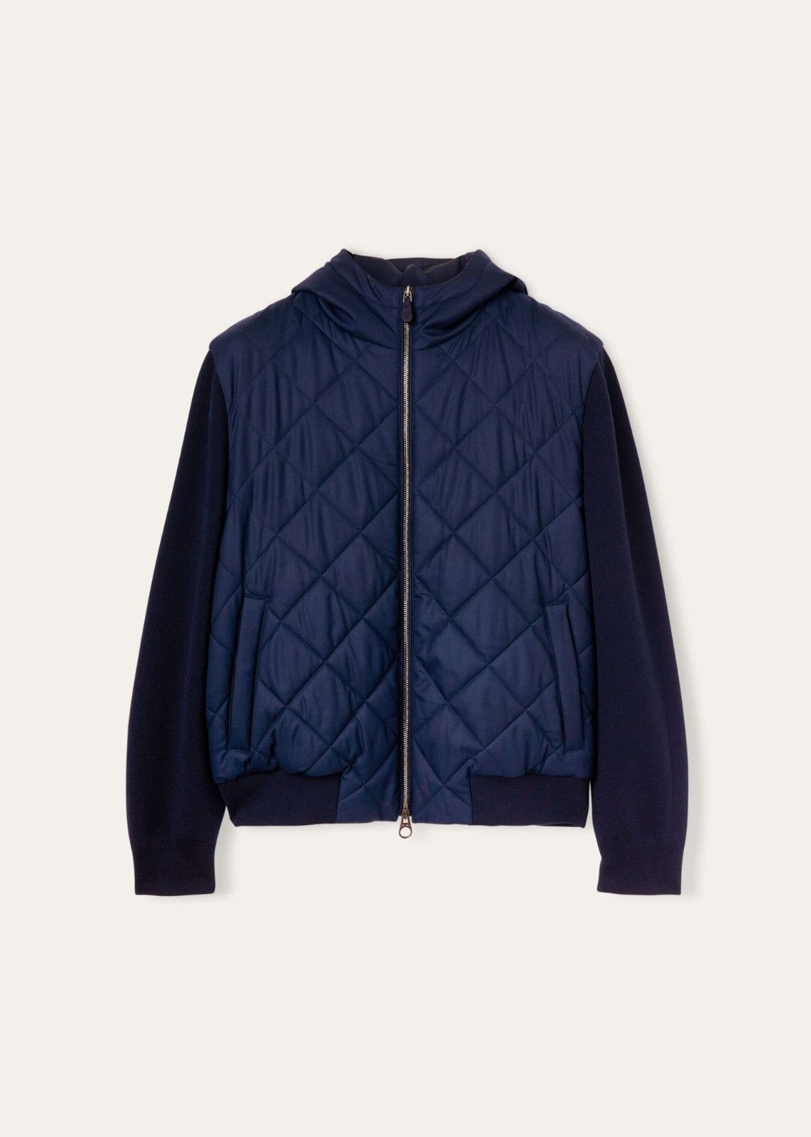 Loro Piana o1srvl11e0125 Ampay Hooded Bomber Jacket in Navy Blue Size US L / EU 52-54 / 3 - 1 Thumbnail