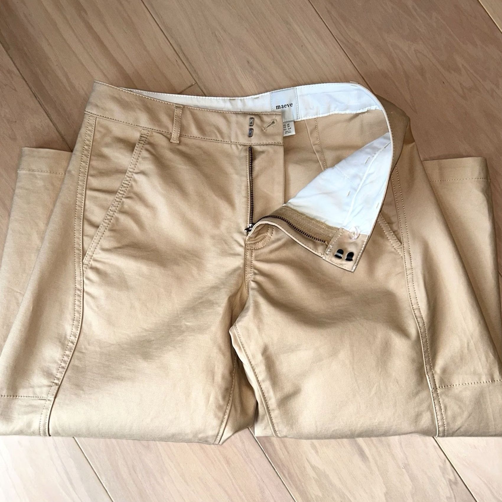 Anthropologie Anthropologie Maeve Barrel Leg Chino Trouser Women’s 6P Size 28" / US 6 / IT 42 - 4 Thumbnail