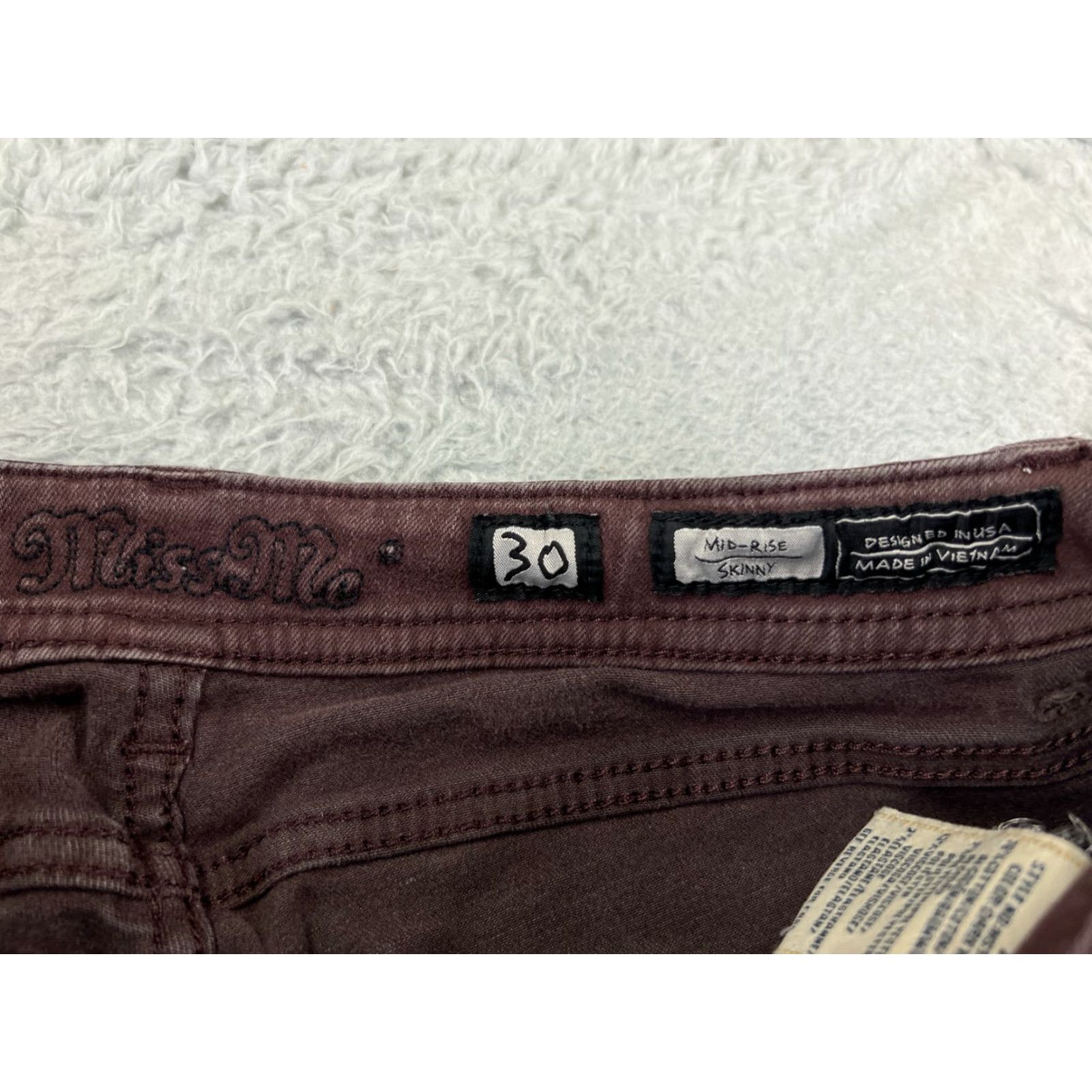 Miss Me Miss Me Jeans Women 30 Red Denim Skinny Pants 27x27 Womans Regular 5-Pocket Distressed Stretch Cotton Blend Vintage No Size 30" / US 8 / IT 44 - 6 Thumbnail