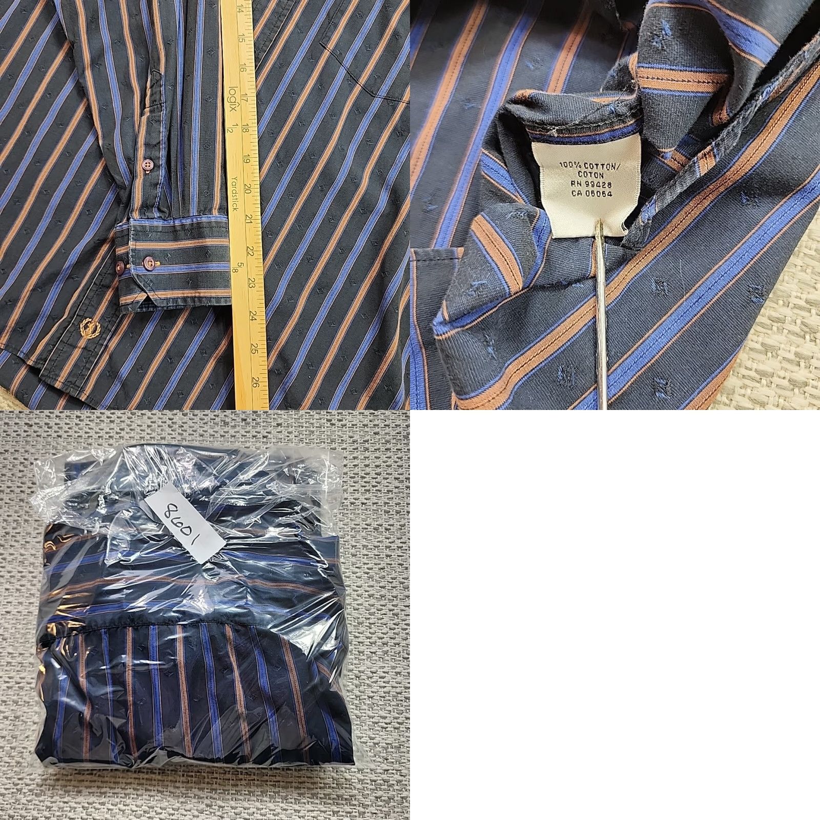 BUGATCHI Bugatchi Uomo Shirt Mens Medium Short Sleeve Button Up Casual Striped Size US M / EU 48-50 / 2 - 9 Thumbnail