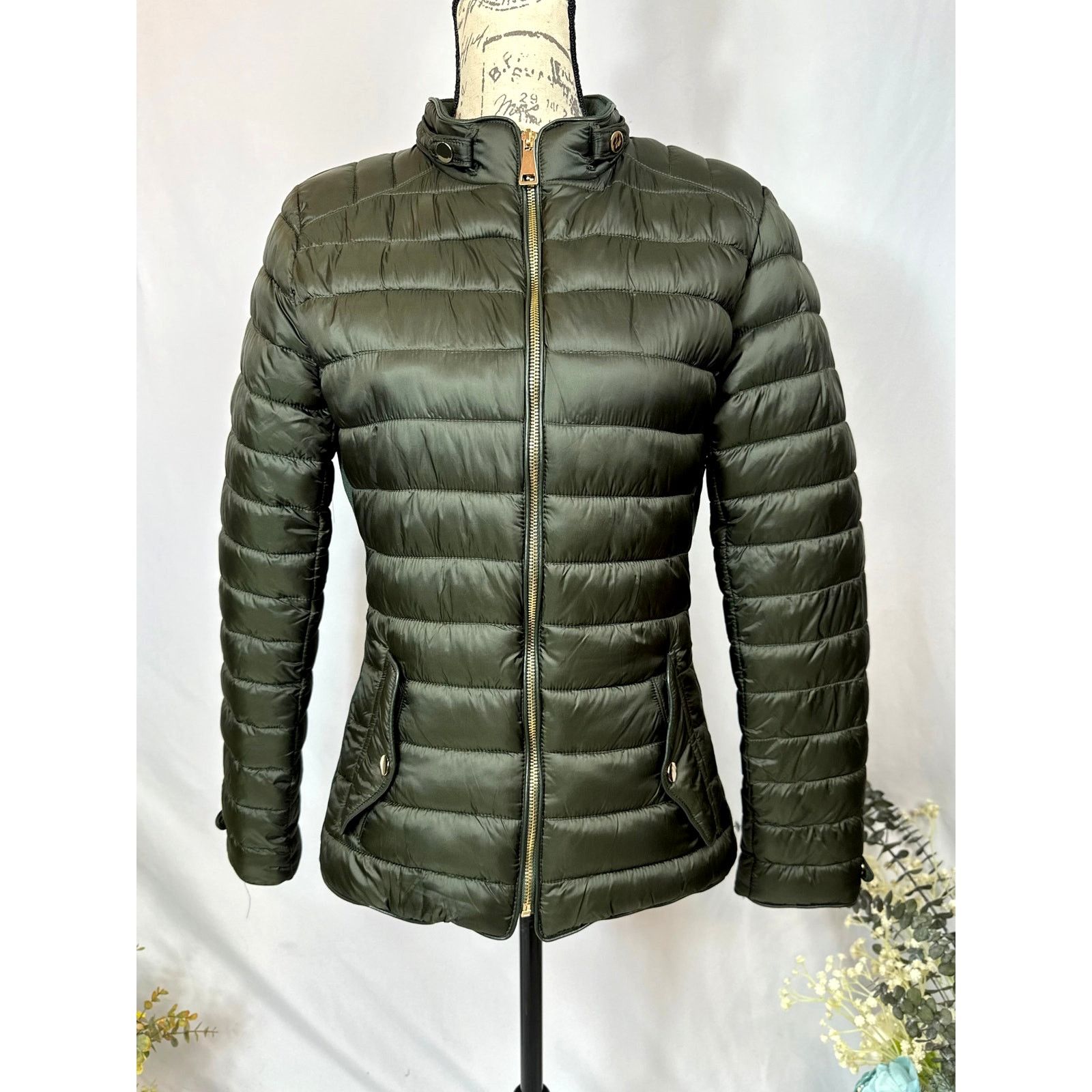 Other Sweet Look Womens Puffer Jacket Forest Green size L Size L / US 10 / IT 46 - 7 Thumbnail
