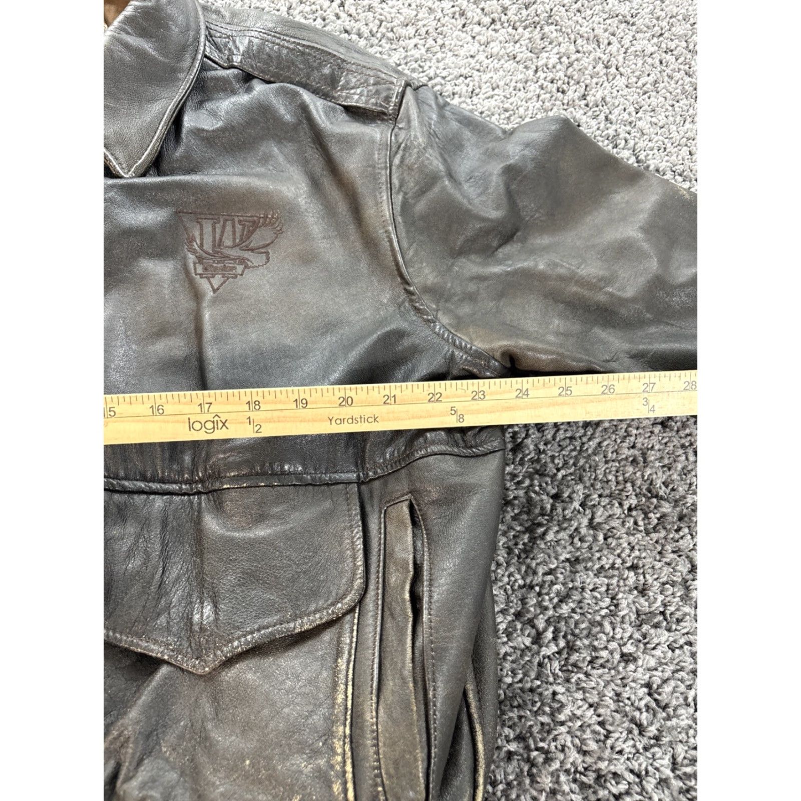 Vintage VINTAGE Bomber Jacket Mens XL Brown Leather 90s Distress A2 Flight Cigarette USA Brown Mens XL Size US XL / EU 56 / 4 - 3 Thumbnail