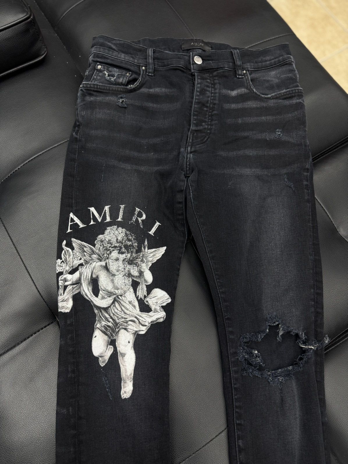 Amiri Amiri Skinny Jeans Angel Leg Logo RARE Size 33 Size US 32 / EU 48 - 5 Thumbnail
