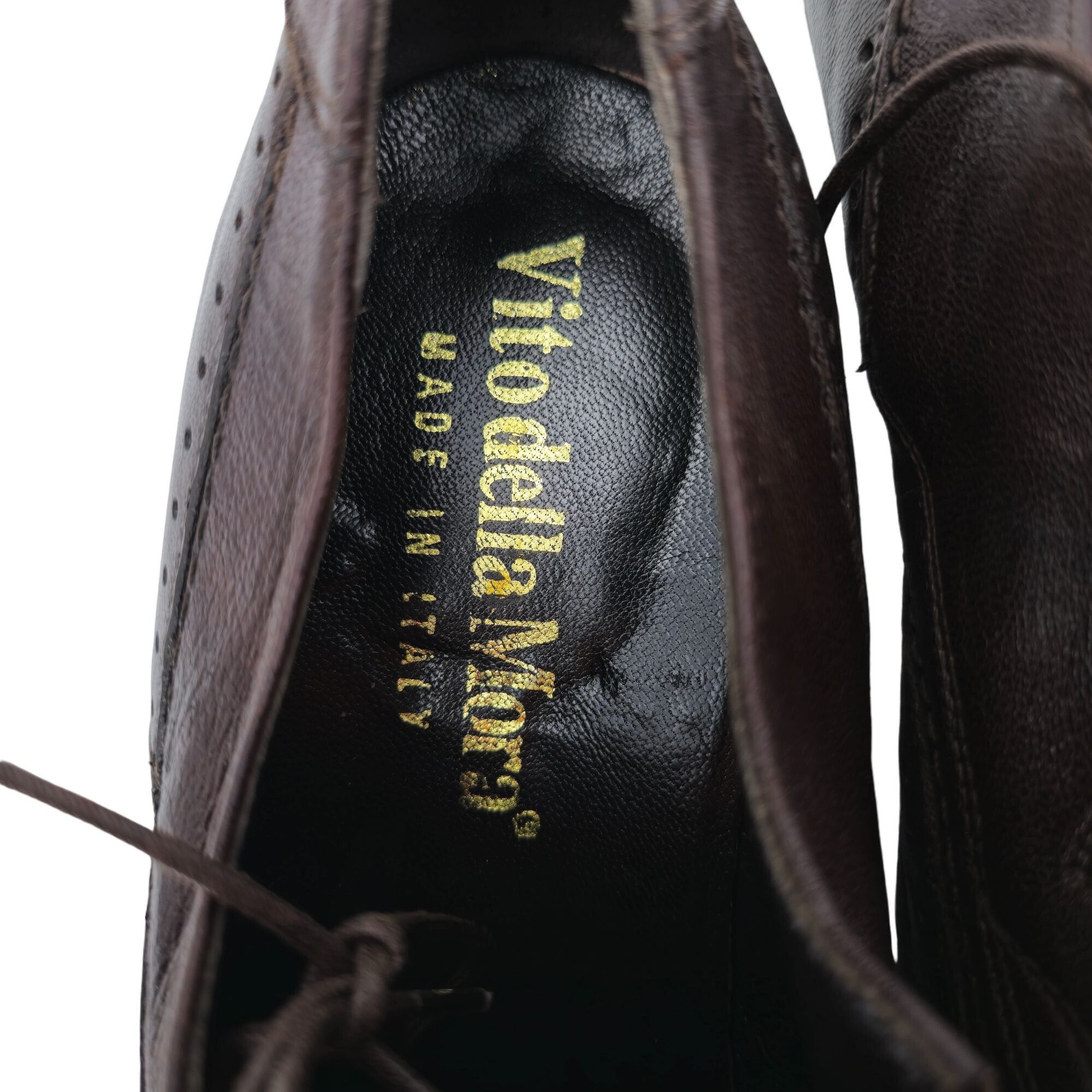 Other Italy Vito Della Mora Men Size 10 Unique Dark Brown Leather Size US 10 / EU 43 - 4 Thumbnail