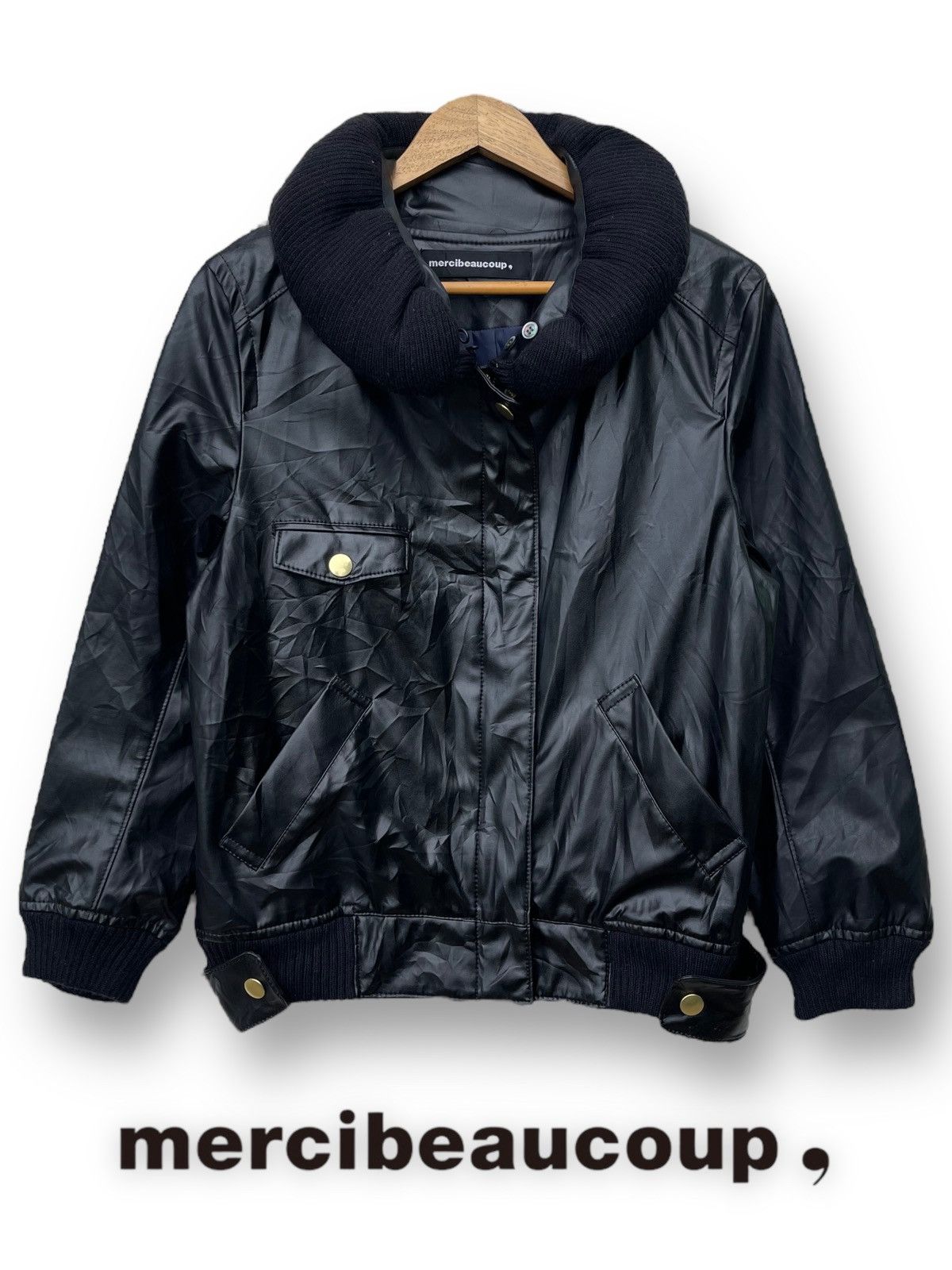 mercibeaucoup Mercibeaucoup by Issey Miyake Pu Leather Bomber Jacket Size M / US 6-8 / IT 42-44 - 4 Thumbnail