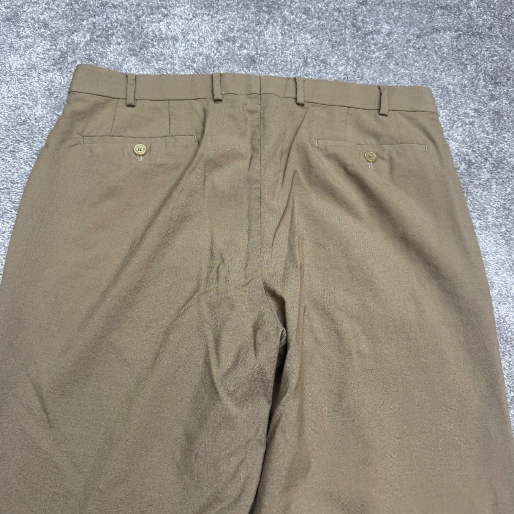 Ralph Lauren VINTAGE Lauren Ralph Lauren Wool Dress Pants Men 36x33 Regular Fit Brown Classic Formal Business Casual Size US 36 / EU 52 - 6 Thumbnail