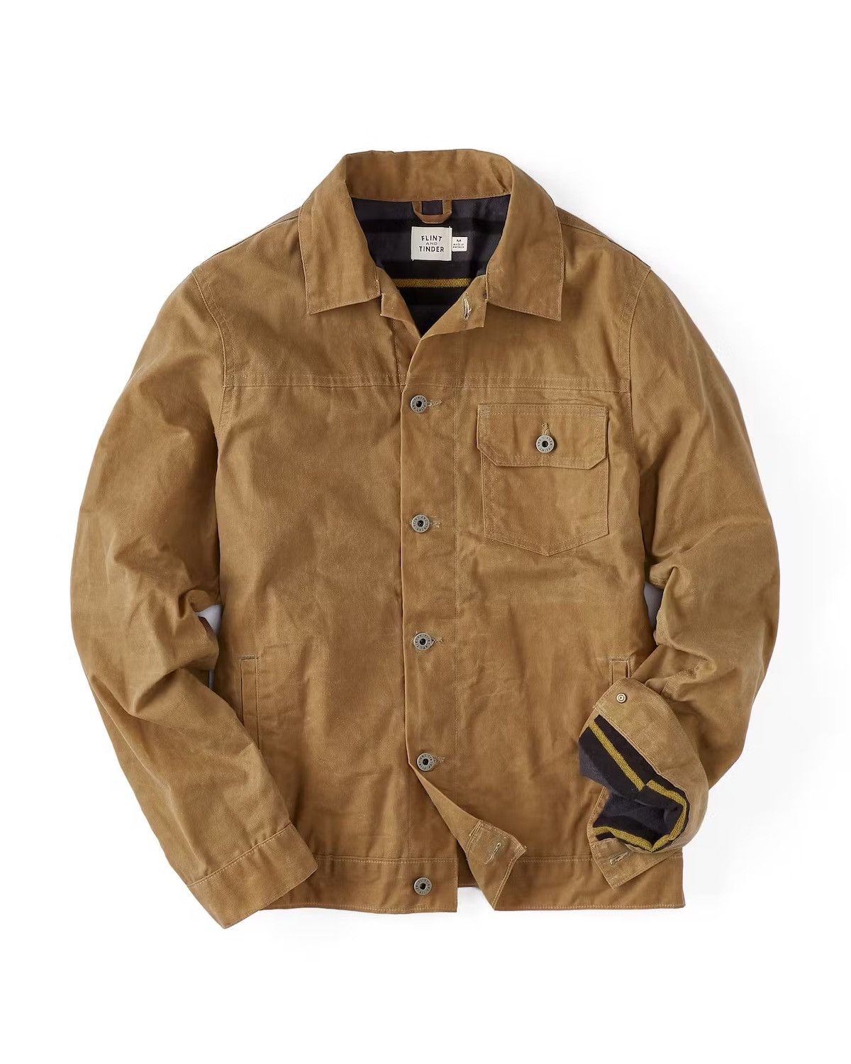 Flint And Tinder Flannel-Lined Waxed Trucker Jacket Size US L / EU 52-54 / 3 - 6 Thumbnail