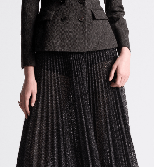 Dior o1w1db10925 444J20 Pleated Mid-Length Midi Skirt in Black Size 27" / US 4 / IT 40 - 6 Thumbnail
