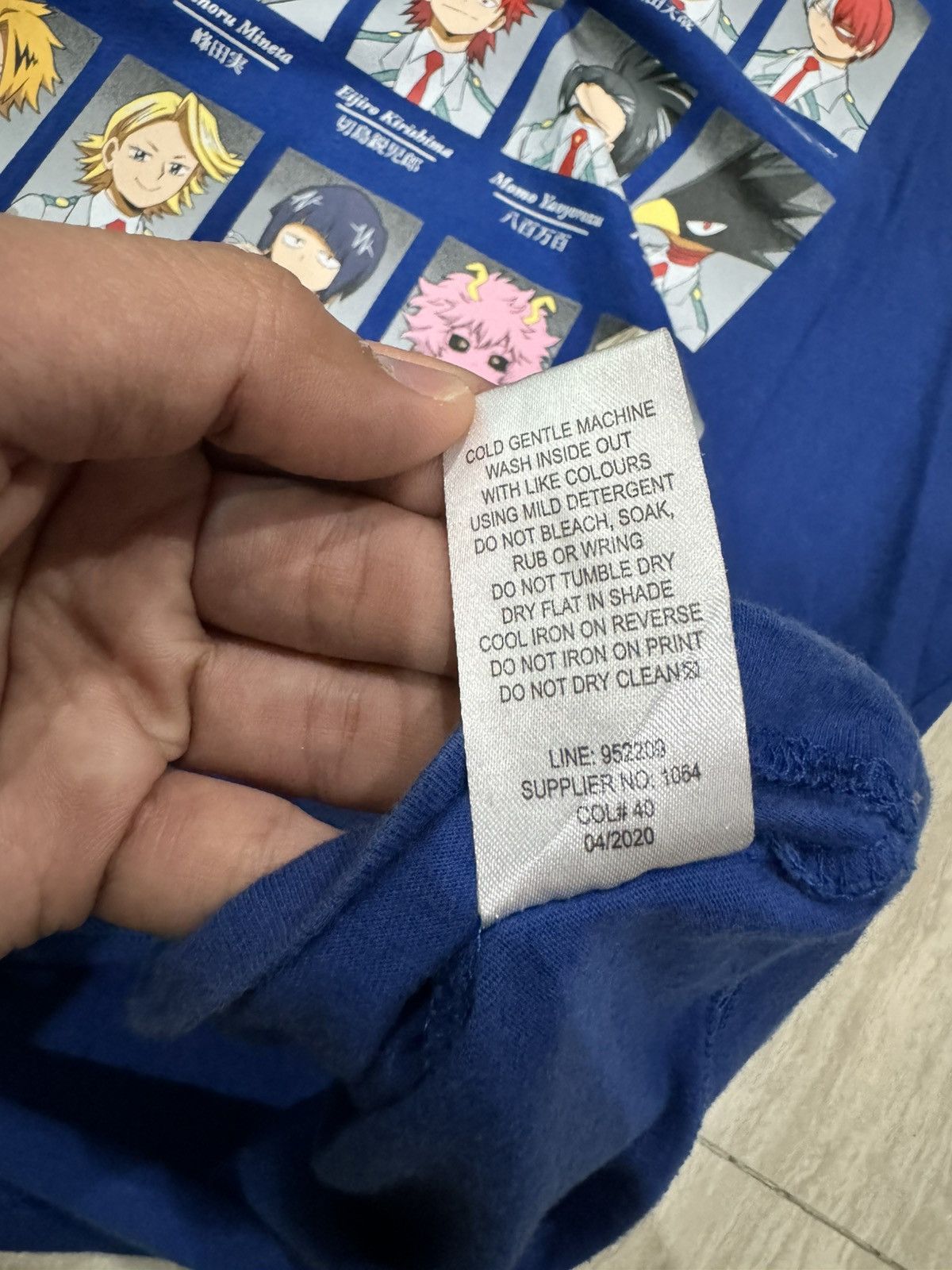 Anime My Hero Academia Class 1-A Blue Shirt L size Size US L / EU 52-54 / 3 - 9 Thumbnail