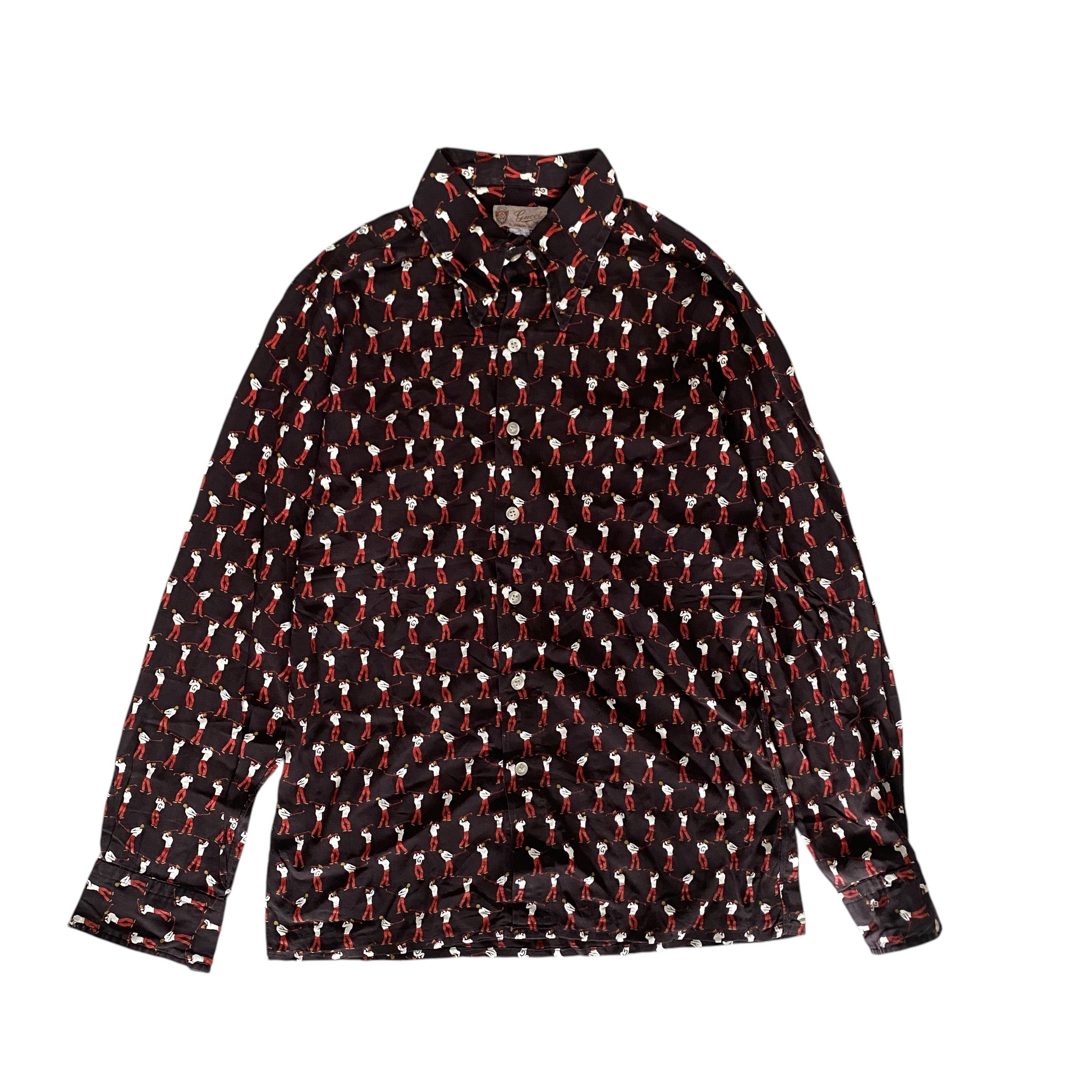 Gucci Vintage Gucci Golf Full Print Button Ups Size L / US 10 / IT 46 - 1 Thumbnail