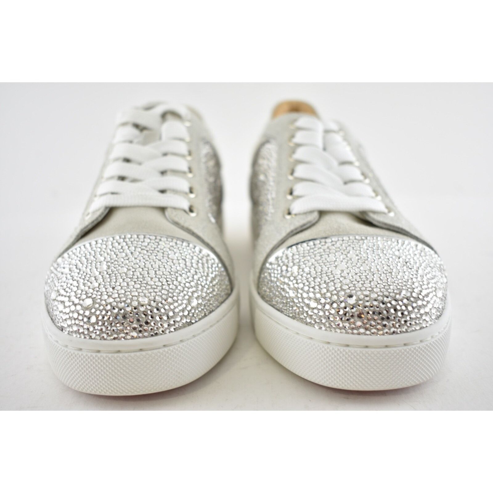 Christian Louboutin Vieira Strass Flat Lune Grey Crystal Low Top Sneaker 36.5 Size US 6.5 / IT 36.5 - 6 Thumbnail