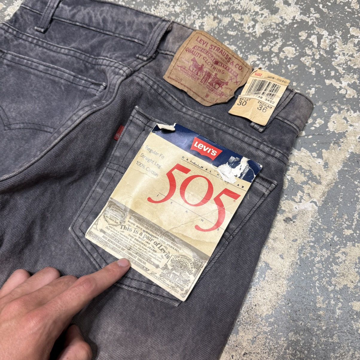 Levi's Vintage Levi’s 505 Black/Grey Denim Jeans USA NWT 90s Size US 29 - 4 Thumbnail